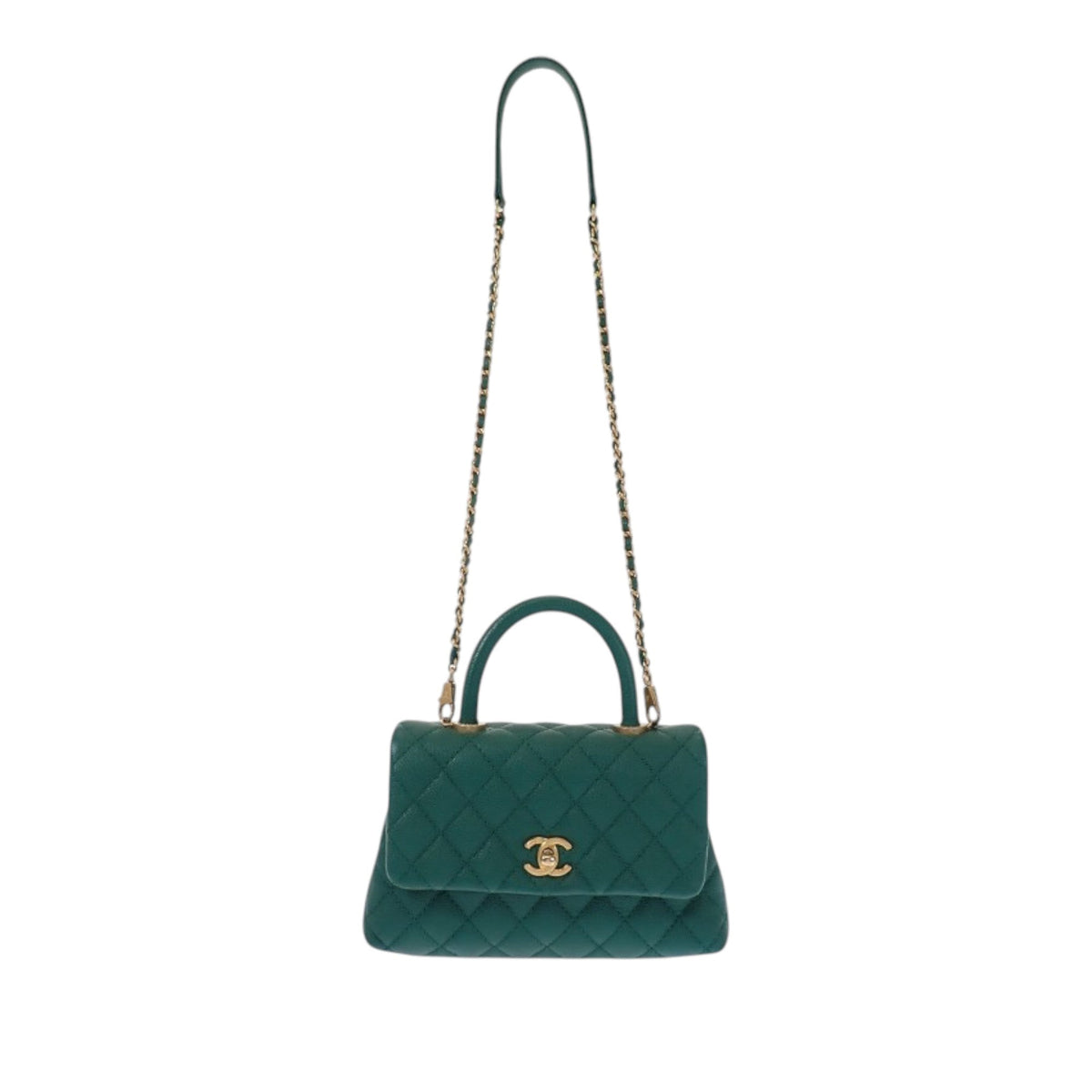 Chanel Mini Quilted Caviar Coco Top Handle Bag