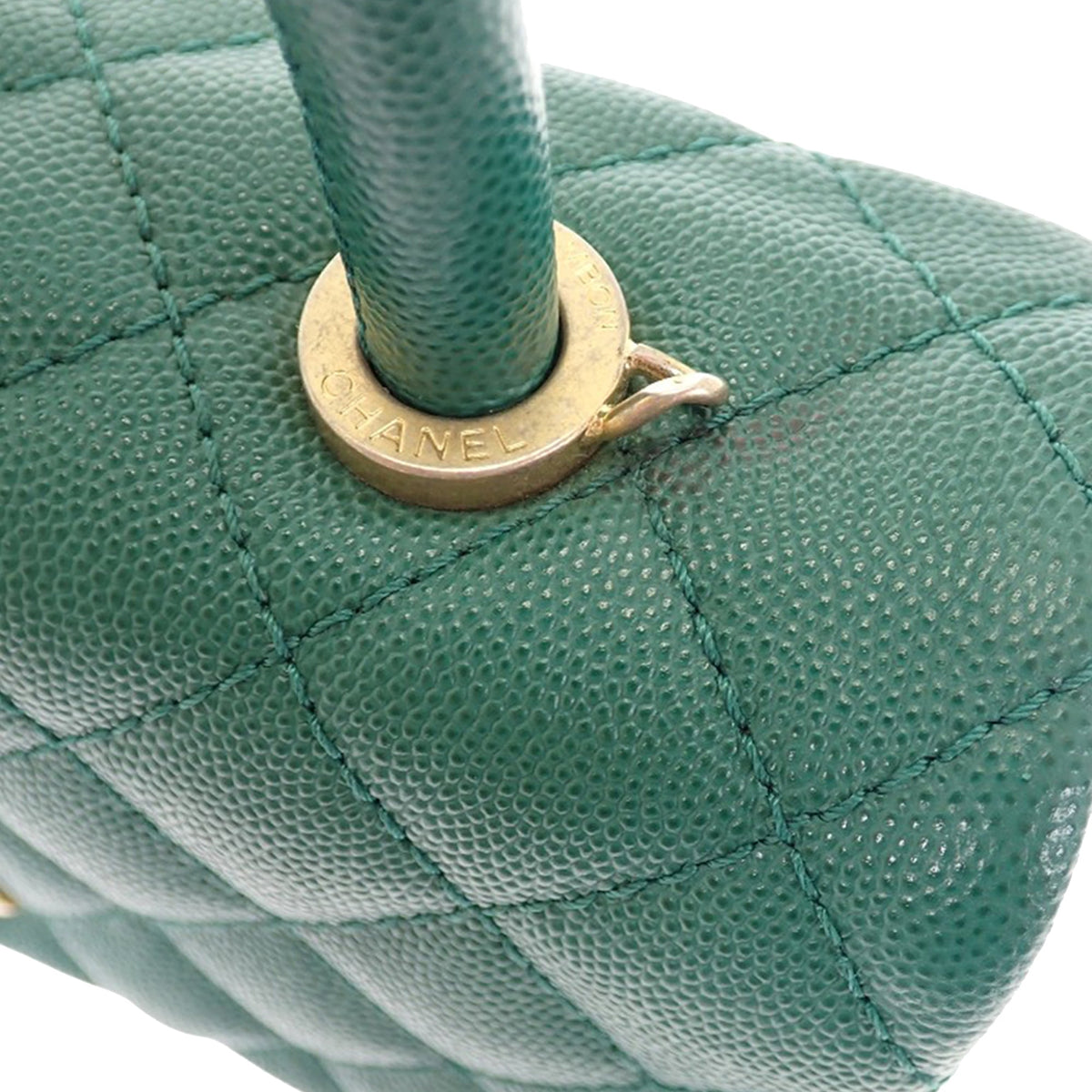 Chanel Mini Quilted Caviar Coco Top Handle Bag
