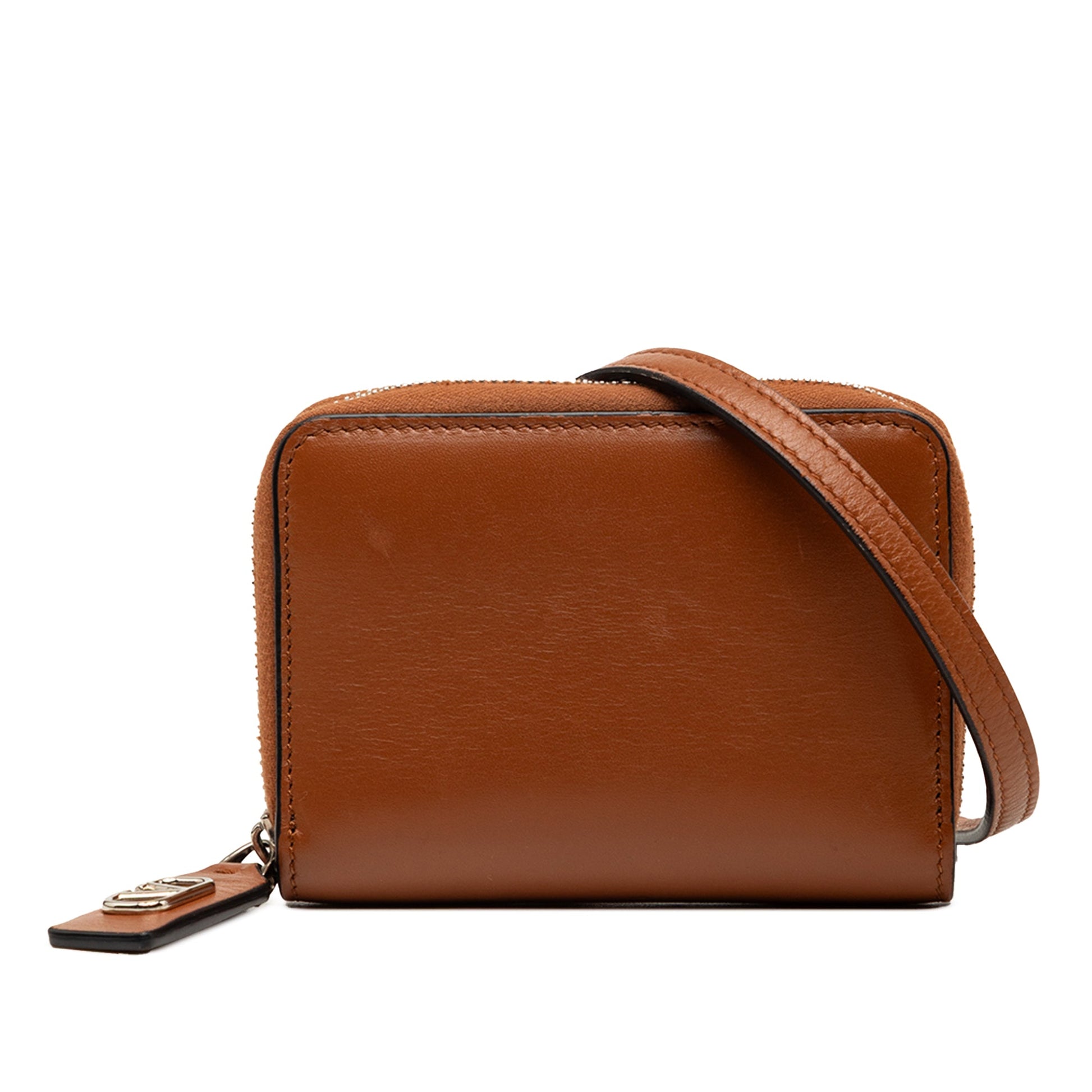 Valentino Leather VLogo Wallet On Strap