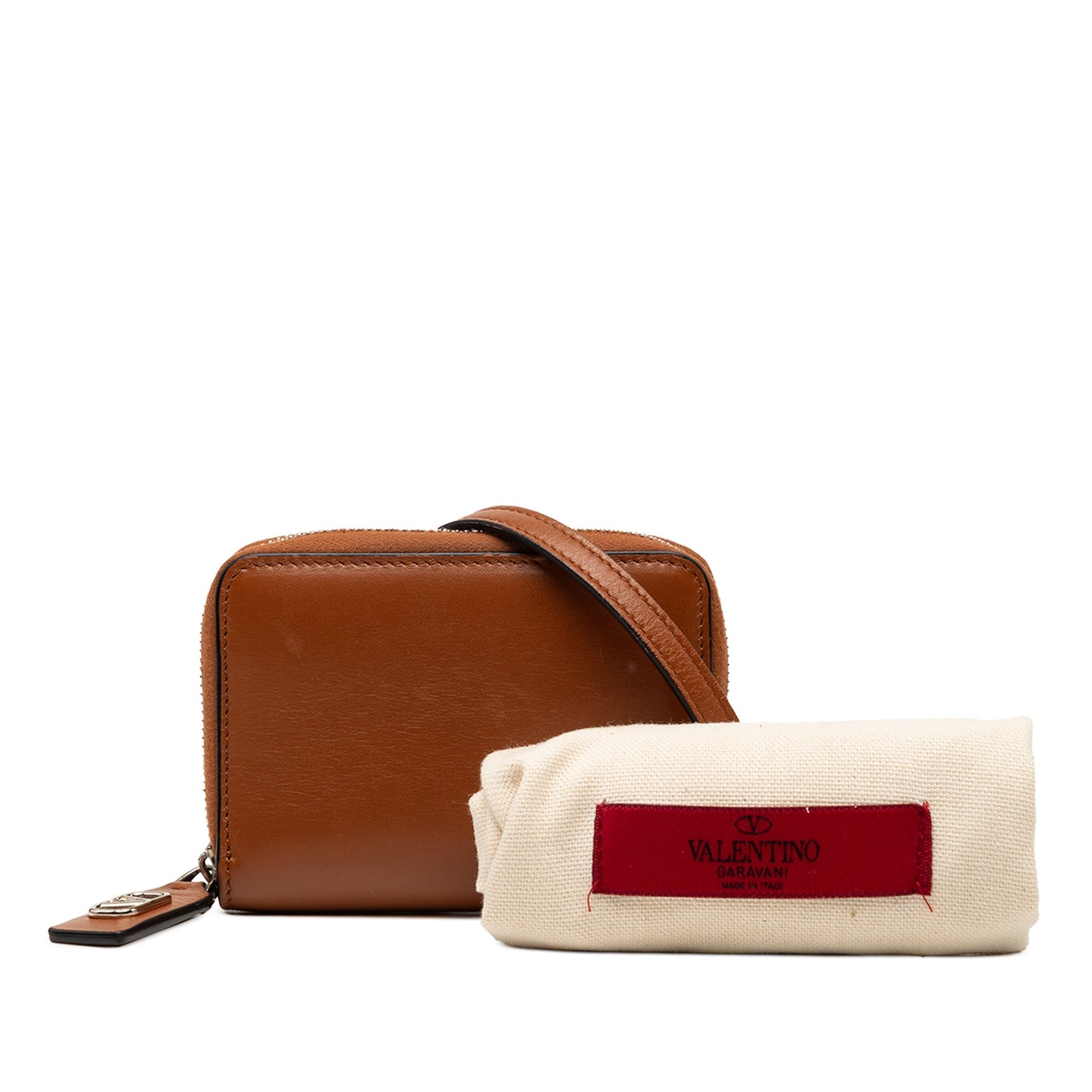 Valentino Leather VLogo Wallet On Strap