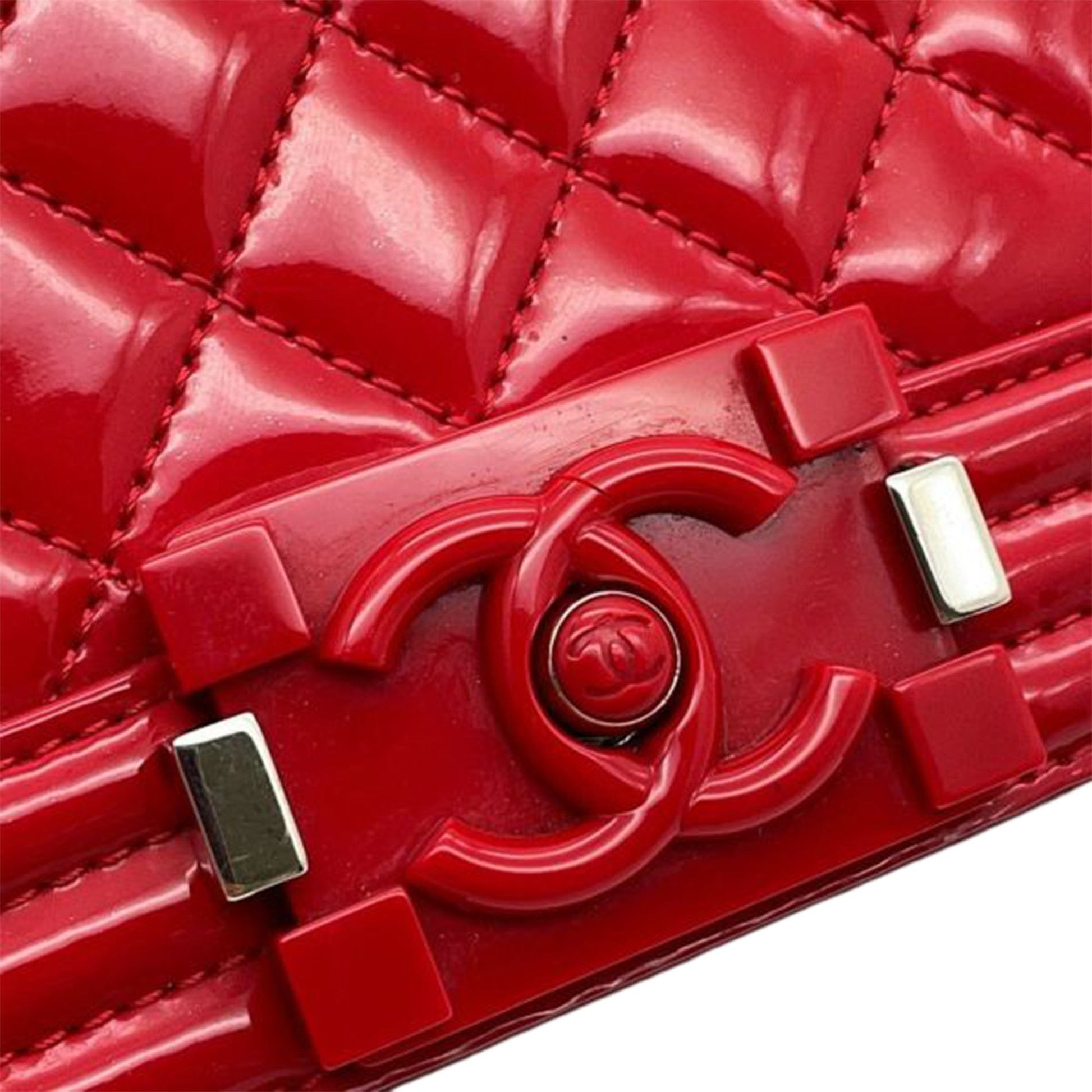 Chanel Medium Quilted Patent Acrylic Boy Flap