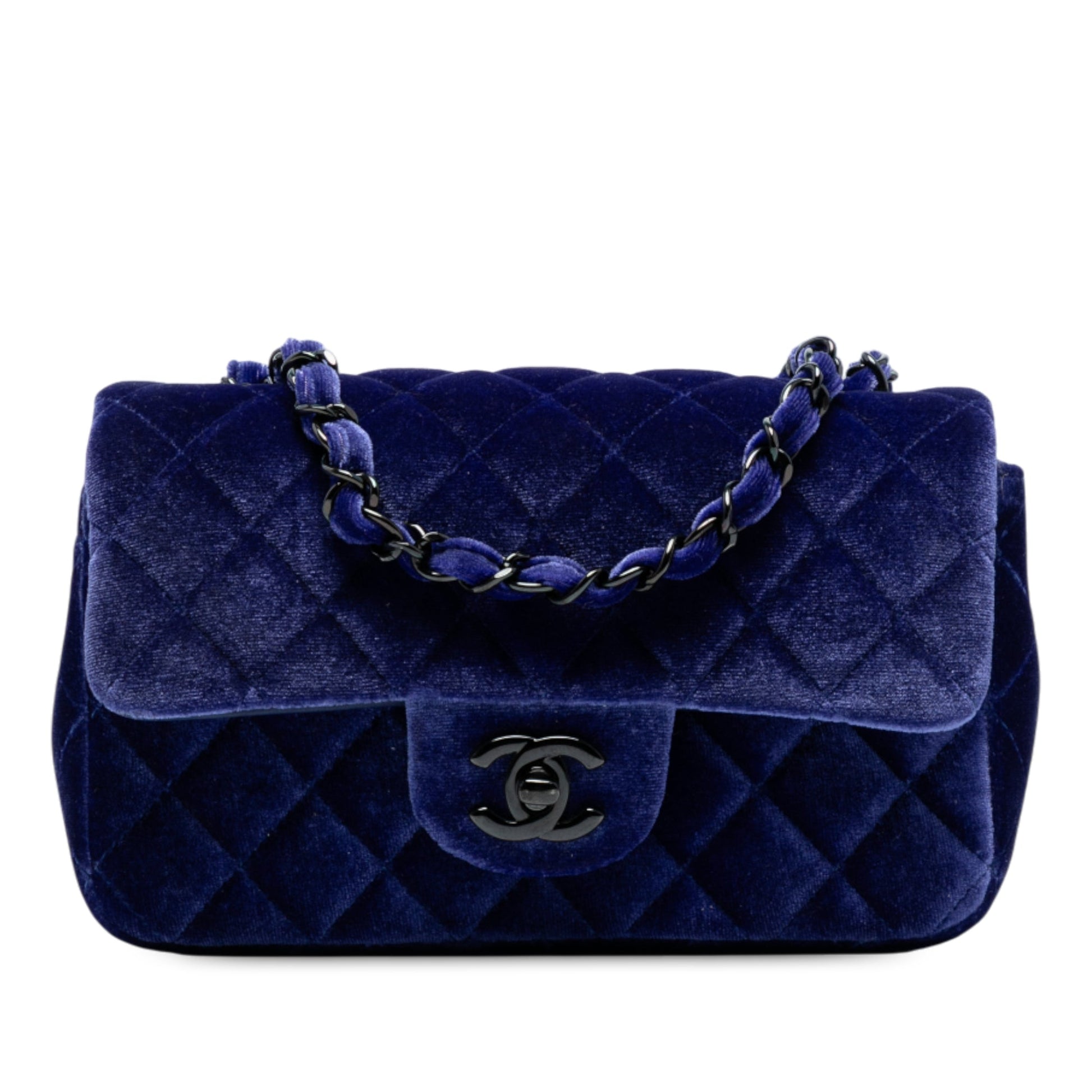 Chanel Mini Rectangular Classic Velvet Single Flap