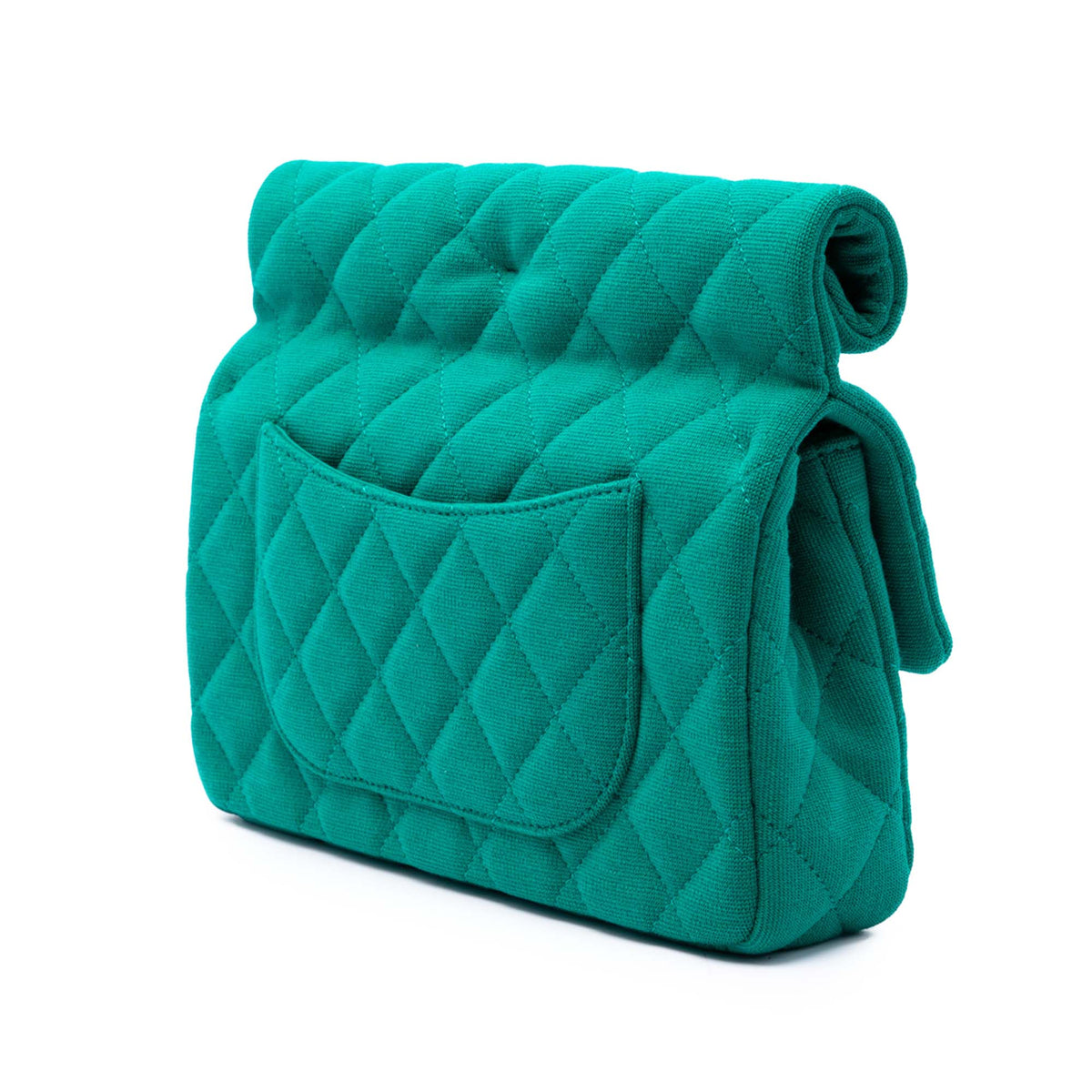 Chanel CC Quilted Jersey Roll Clutch