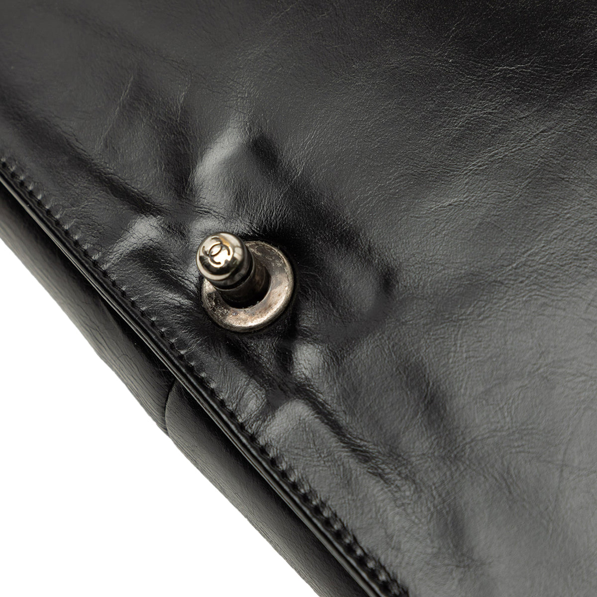 Chanel Old Medium Quilted Lambskin Double Stitch Boy Flap