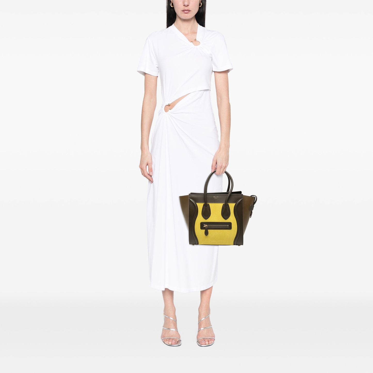 Celine Micro Tricolor Leather Luggage Tote