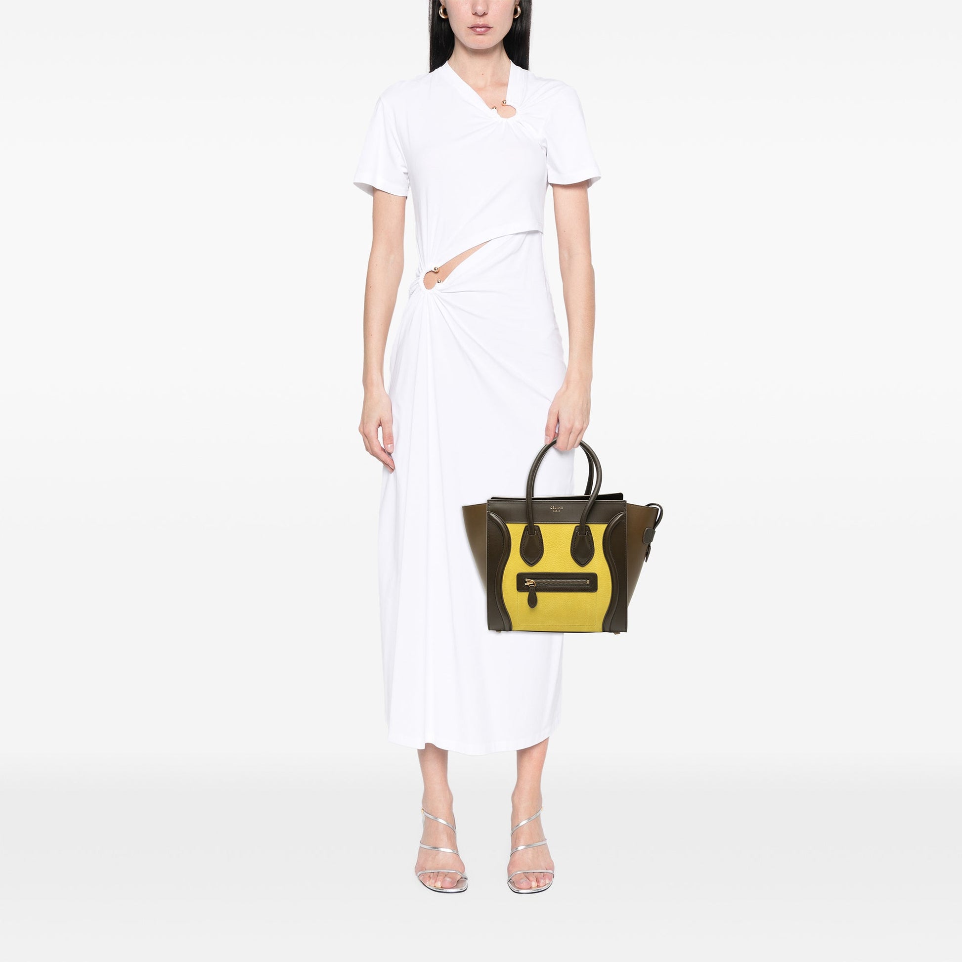 Celine Micro Tricolor Leather Luggage Tote
