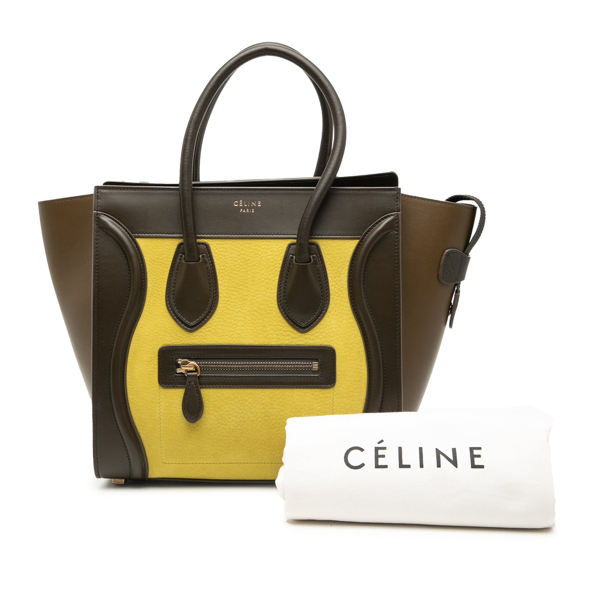 Celine Micro Tricolor Leather Luggage Tote