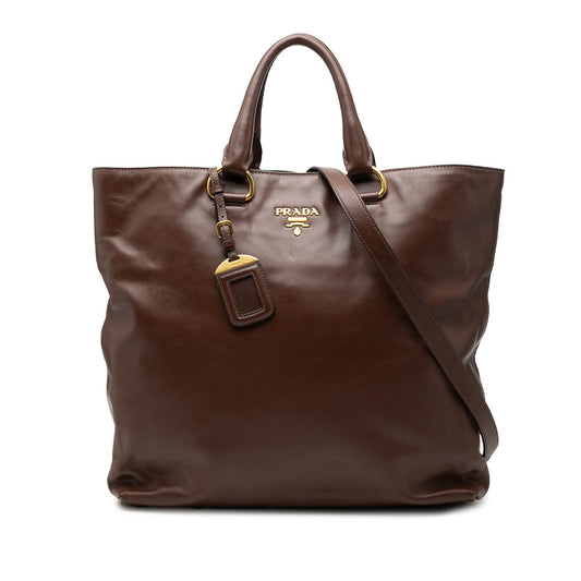 Prada Soft Calf Open Convertible Tote