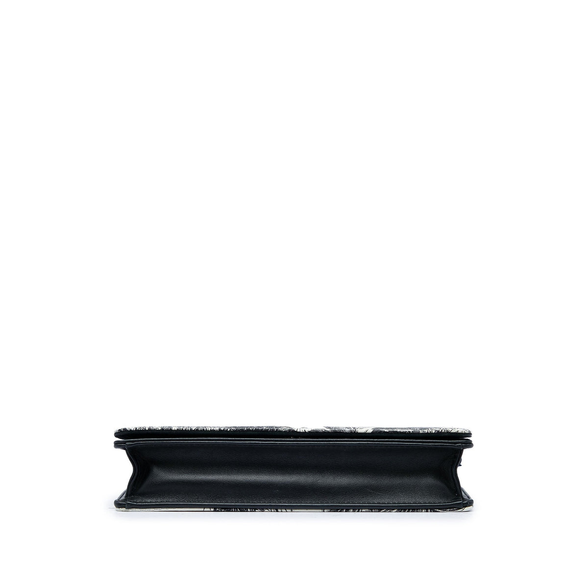 Dior Calfskin Toile De Jouy Carnivora Wallet On Chain — White