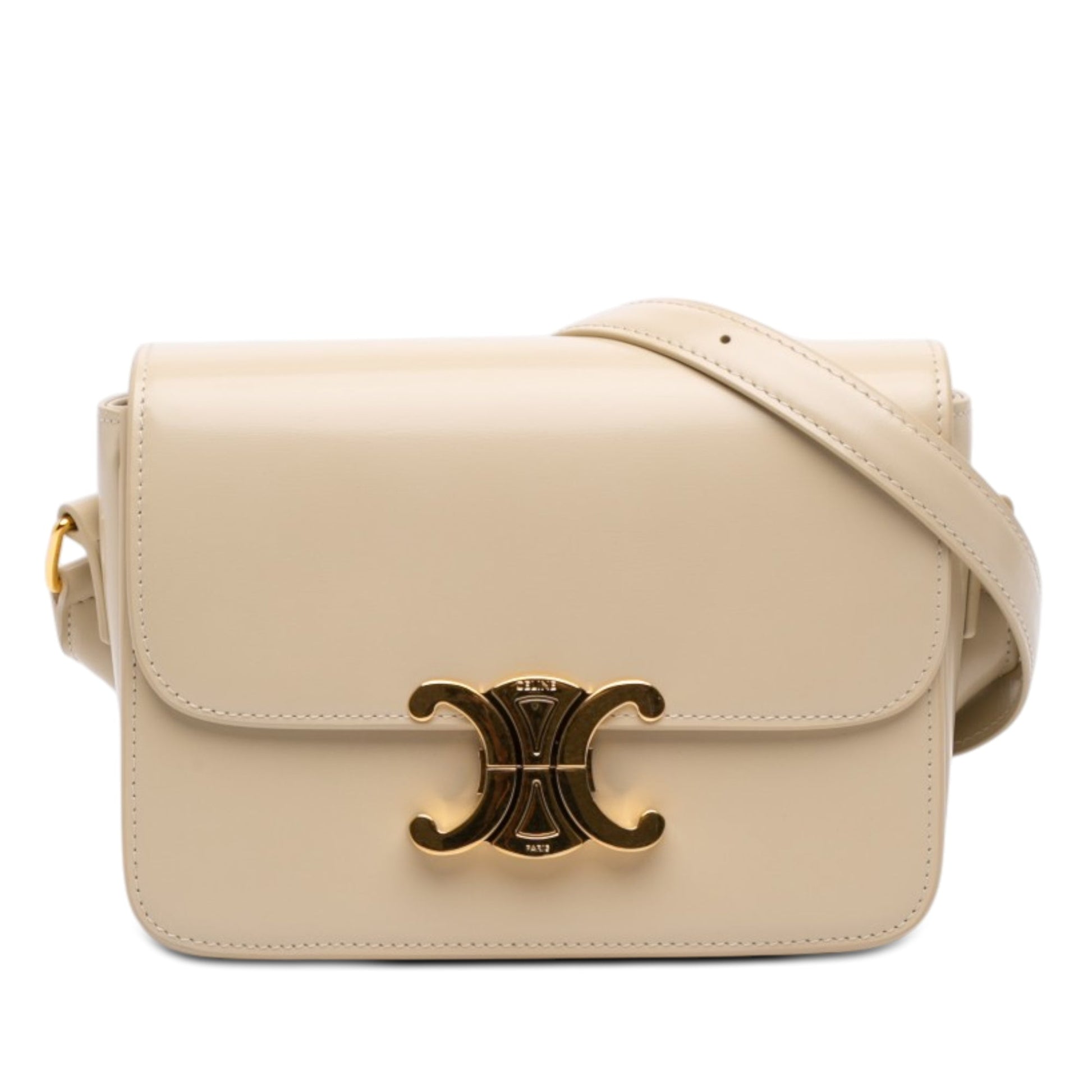 Celine Teen Shiny Calfskin Triomphe Crossbody