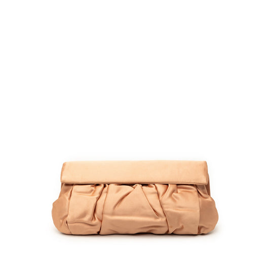 Miu Miu Pleated Satin Flap Clutch