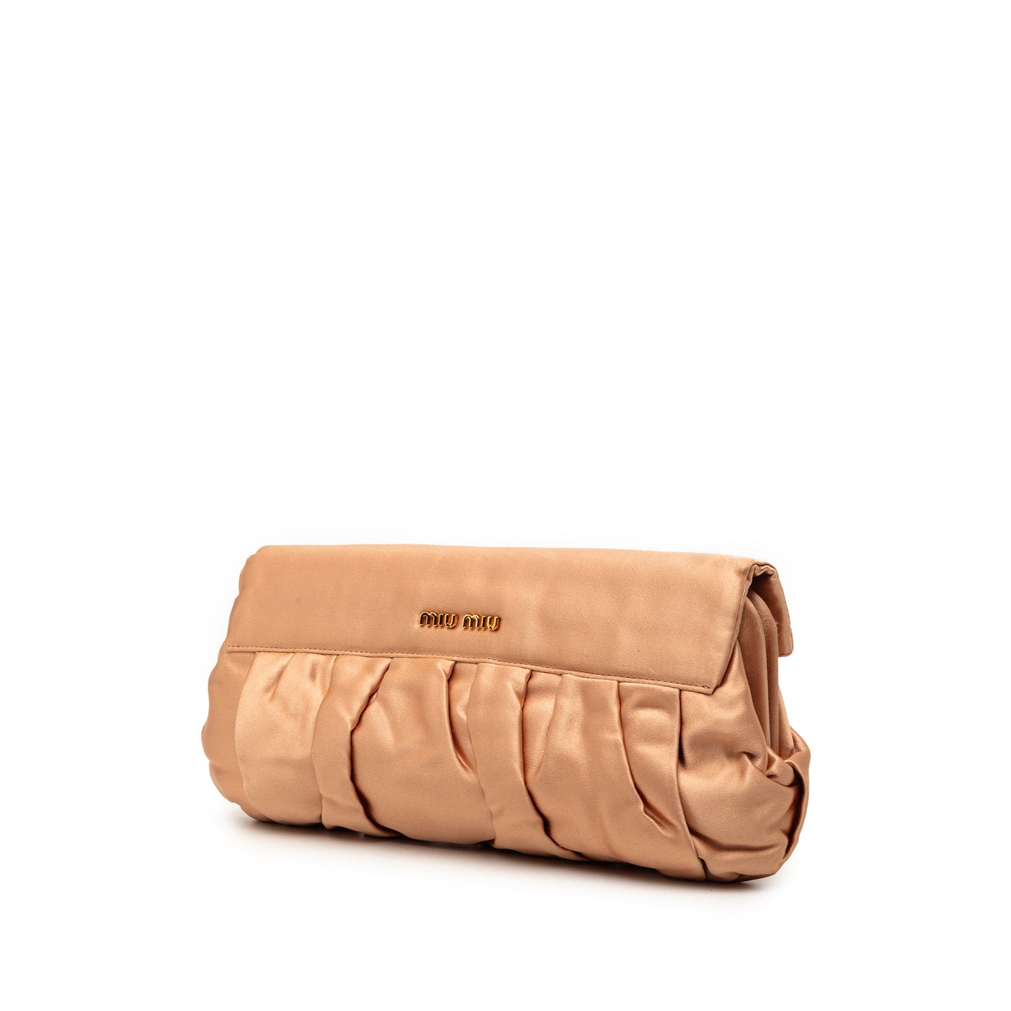 Miu Miu Pleated Satin Flap Clutch
