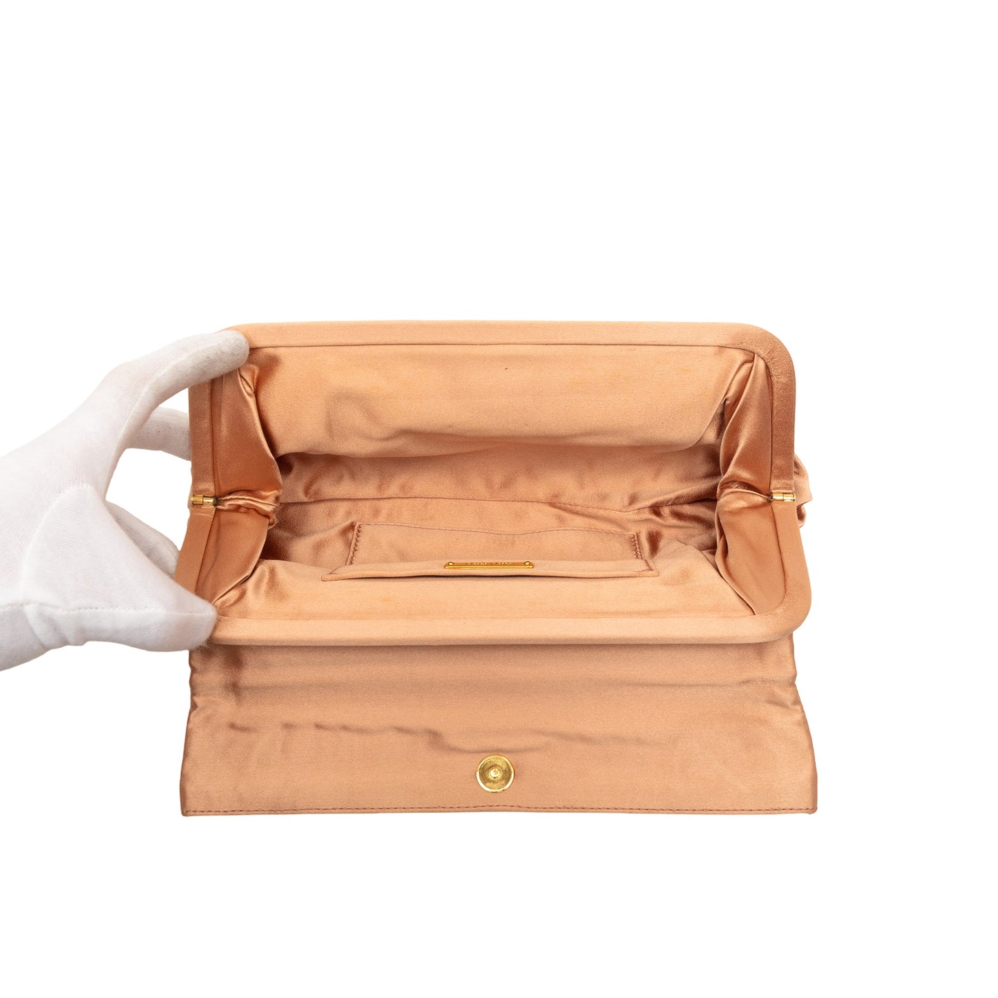 Miu Miu Pleated Satin Flap Clutch