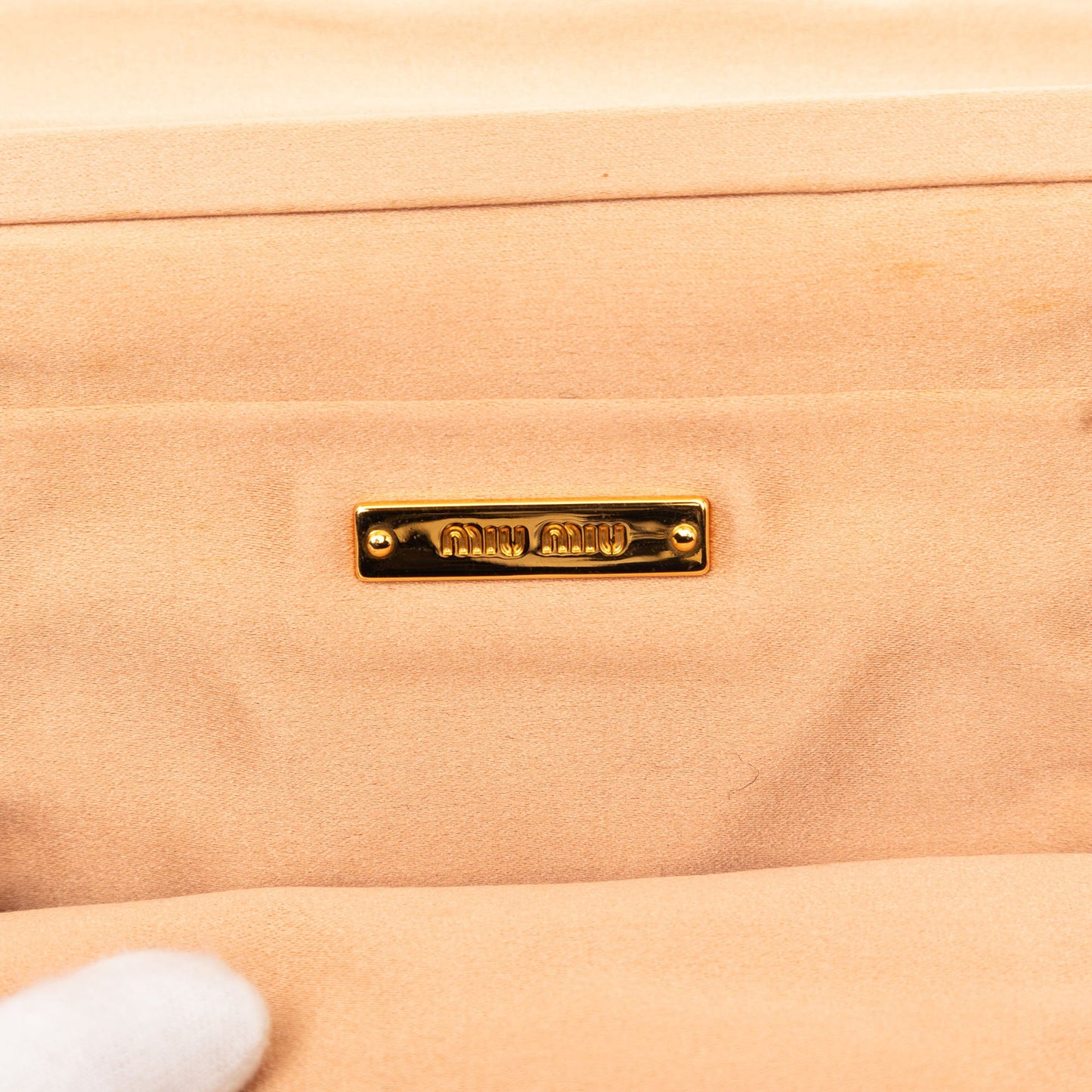 Miu Miu Pleated Satin Flap Clutch