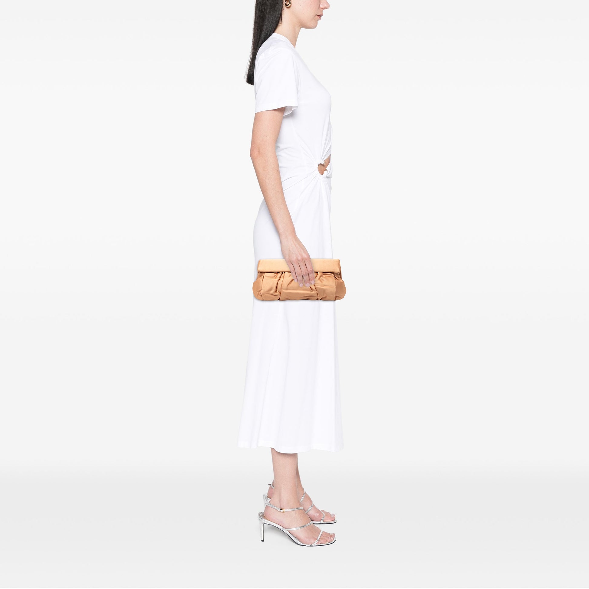 Miu Miu Pleated Satin Flap Clutch