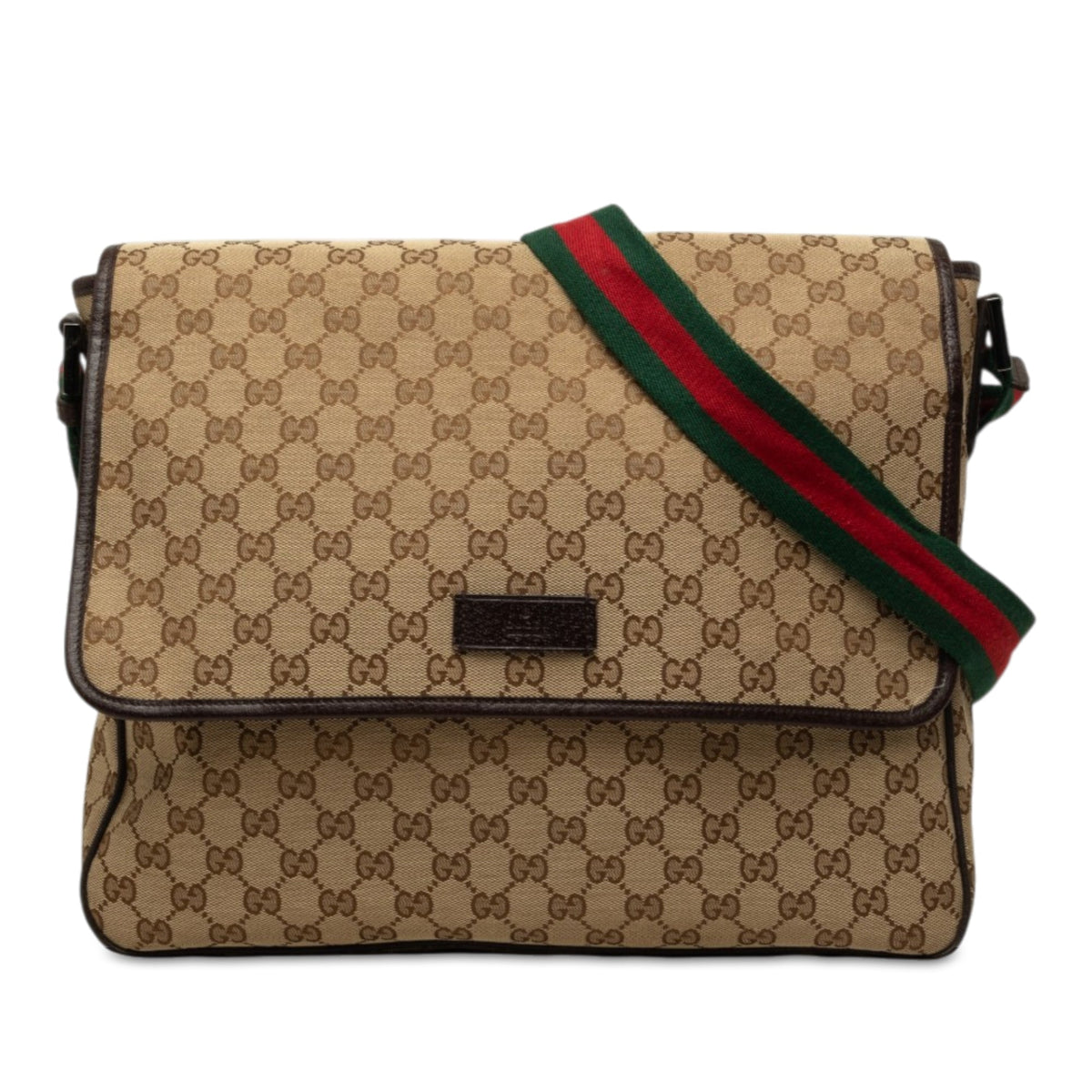 Gucci GG Canvas Web Flap Messenger Bag