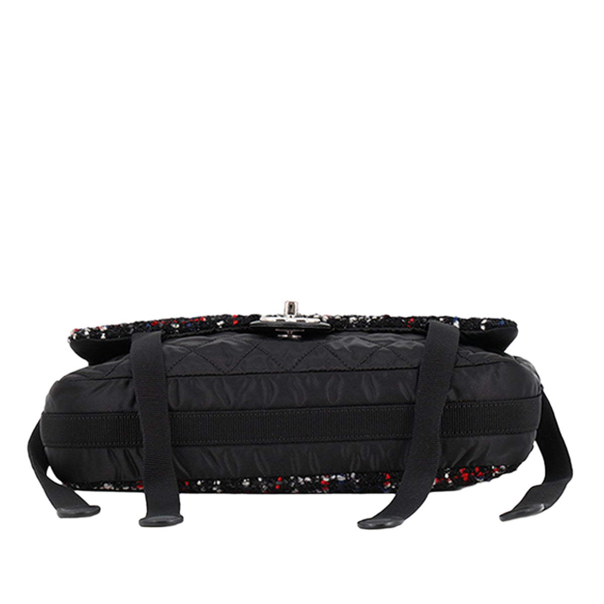 Chanel Quilted Tweed and Nylon Astronaut Essentials Flap — Black