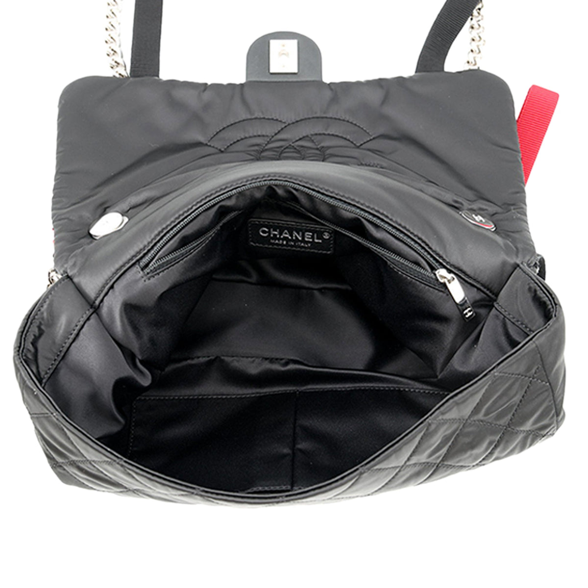 Chanel Quilted Tweed and Nylon Astronaut Essentials Flap — Black