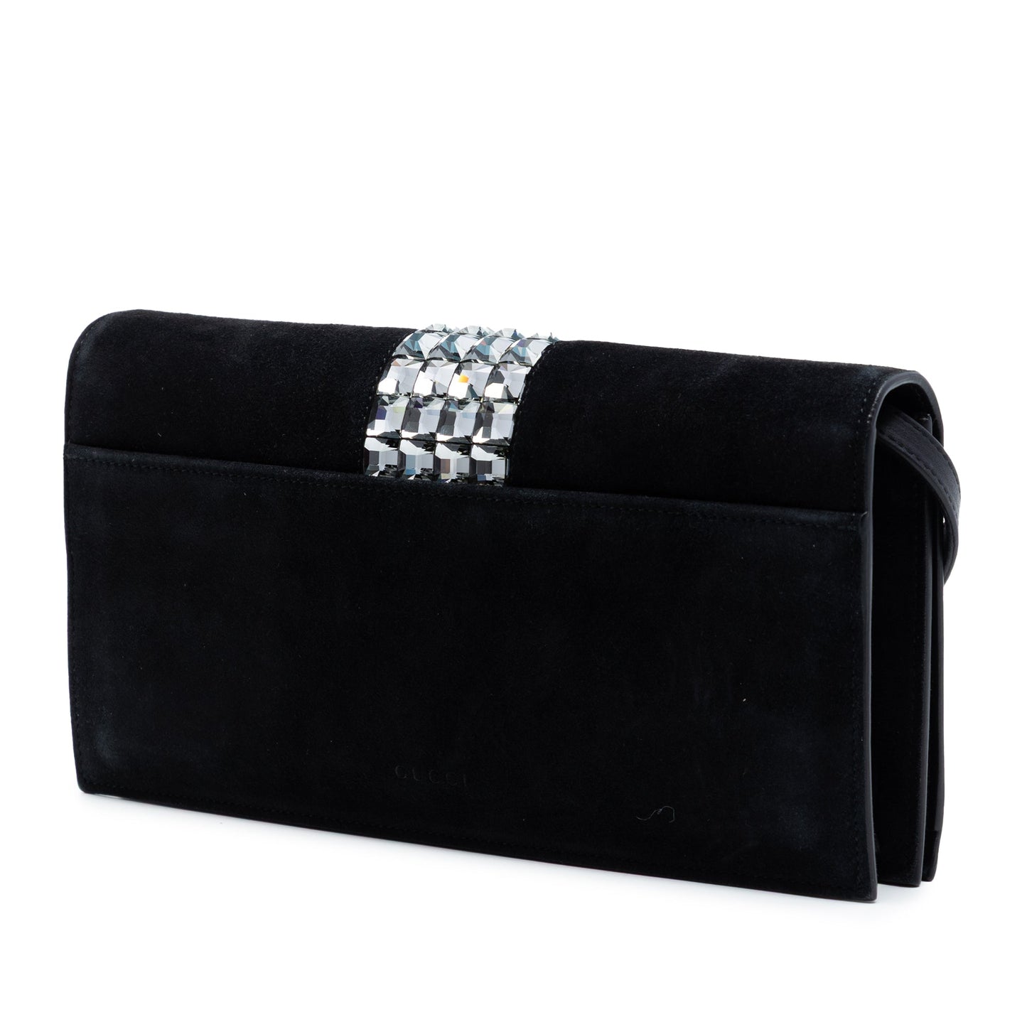 Gucci Suede Crystal Embellished Shoulder Bag