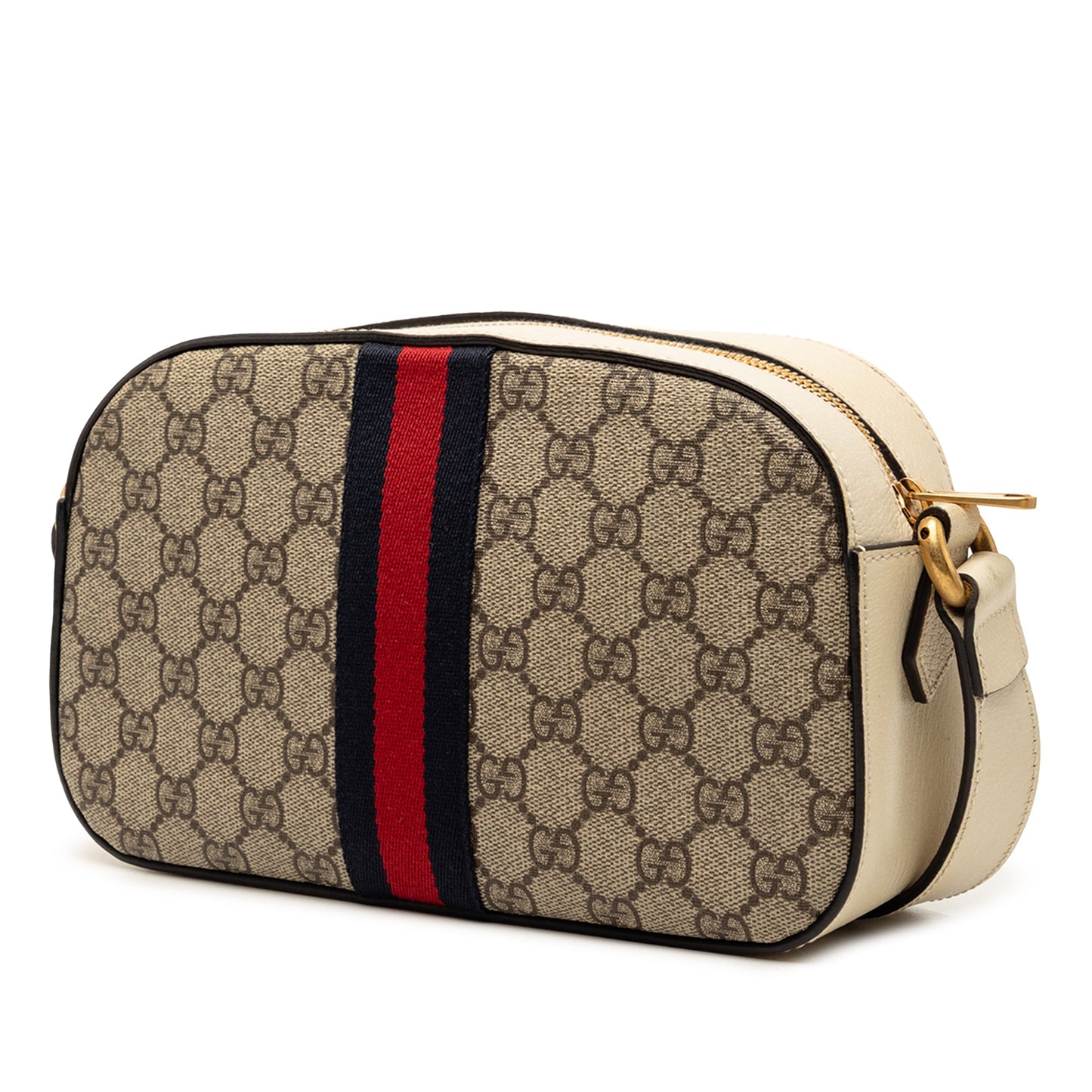 Gucci Small GG Supreme Textured Calfskin Web Ophidia Camera Bag