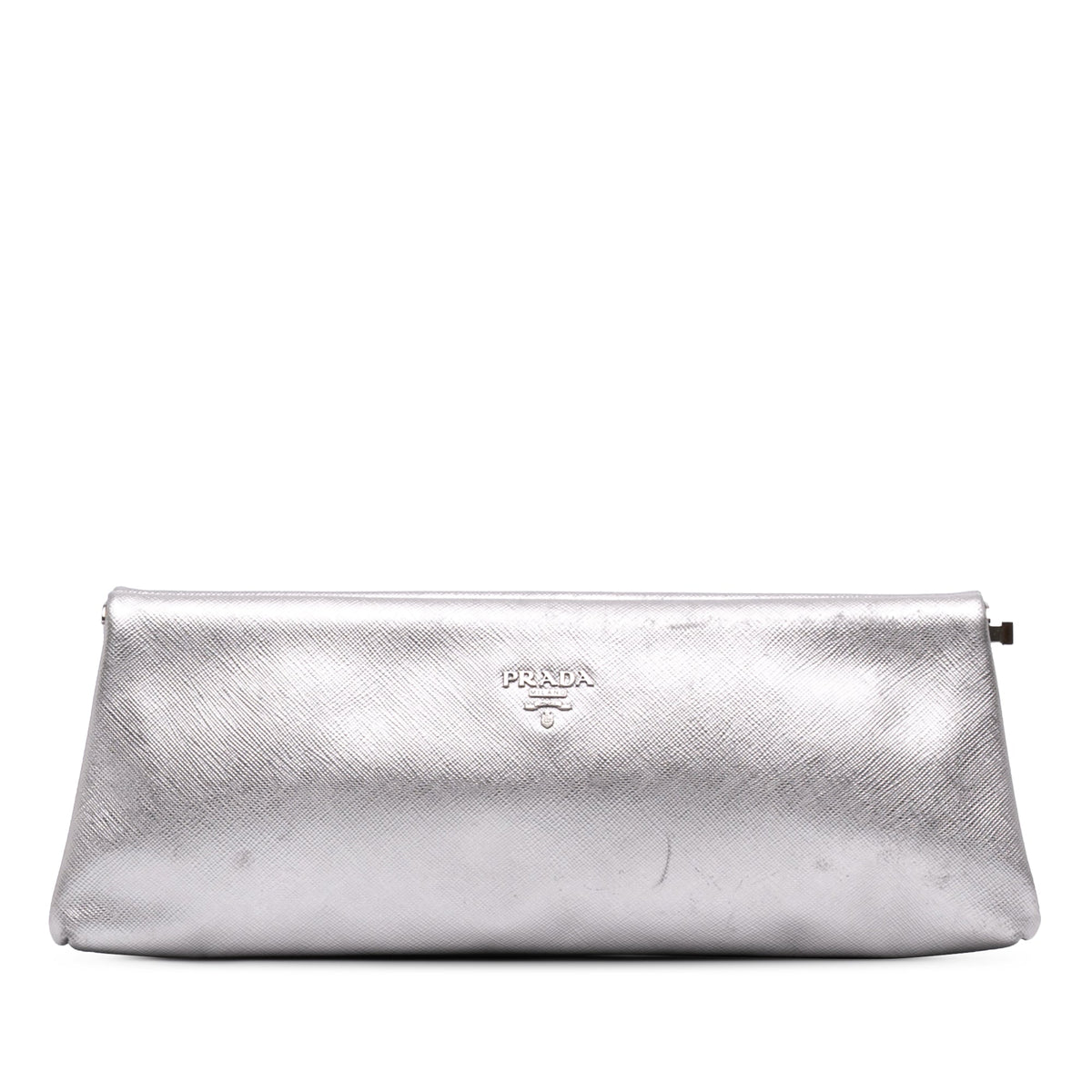 Prada Metallic Saffiano Frame Clutch