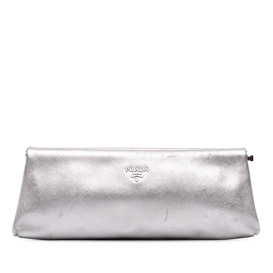 Prada Metallic Saffiano Frame Clutch