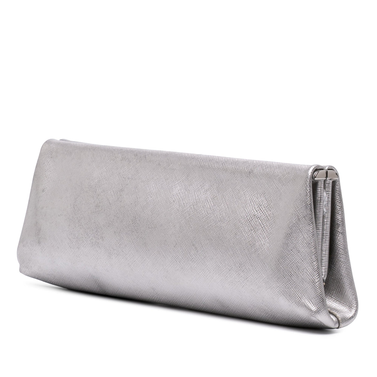 Prada Metallic Saffiano Frame Clutch