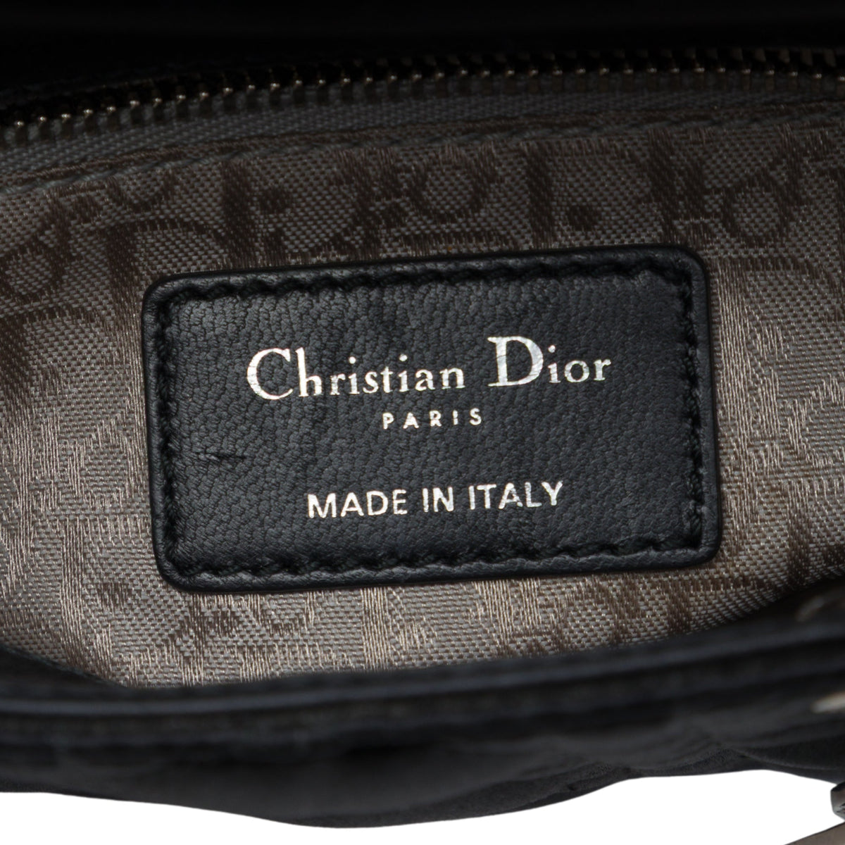 Dior Mini Satin Cannage Swarovski Crystal Lady Dior — Black