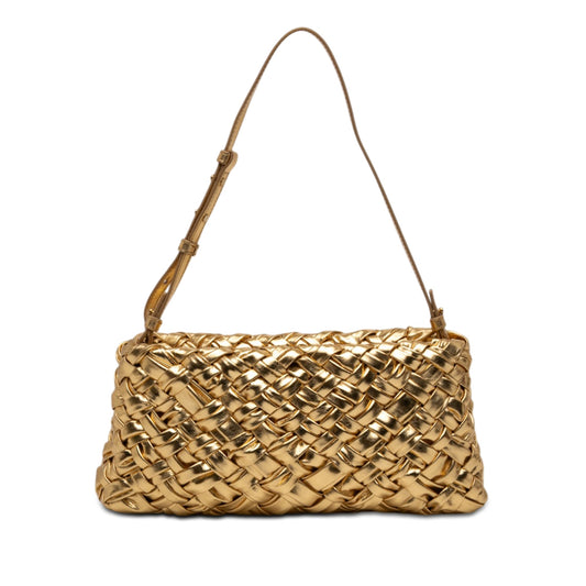 Bottega Veneta Metallic Lambskin Intrecciato Kalimero Cha Cha Shoulder Bag
