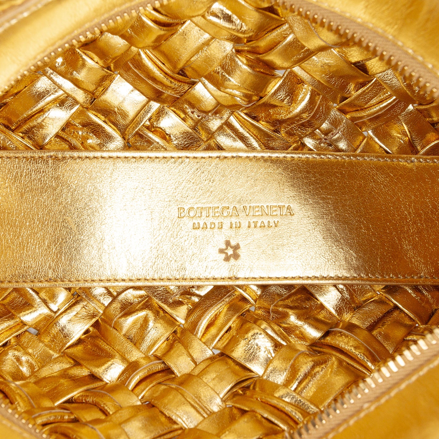 Bottega Veneta Metallic Lambskin Intrecciato Kalimero Cha Cha Shoulder Bag