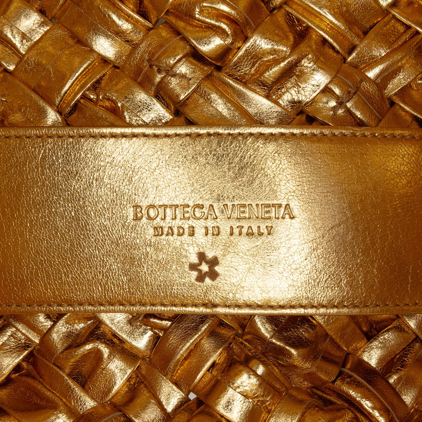 Bottega Veneta Metallic Lambskin Intrecciato Kalimero Cha Cha Shoulder Bag