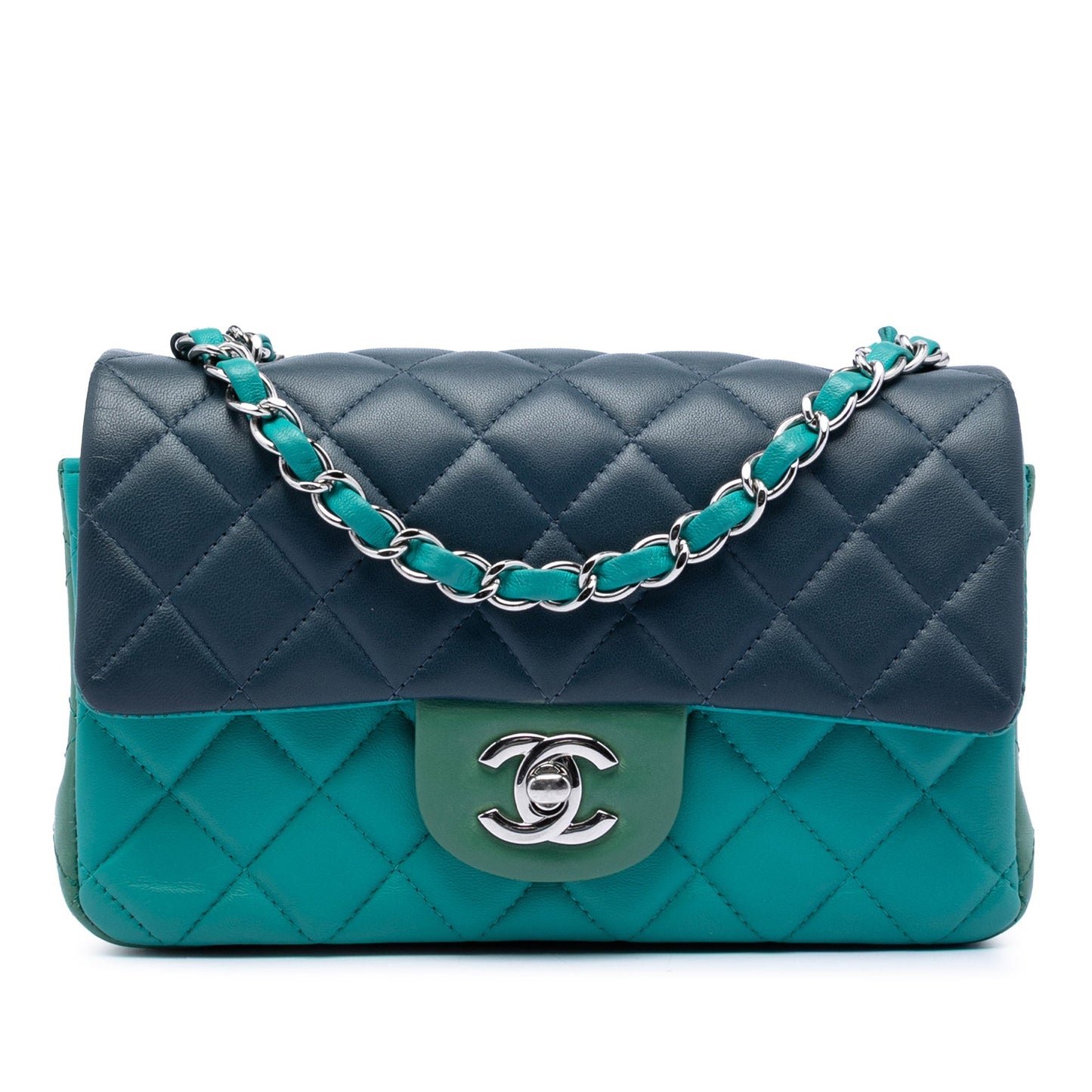 Chanel Mini Rectangular Classic Tricolor Lambskin Single Flap