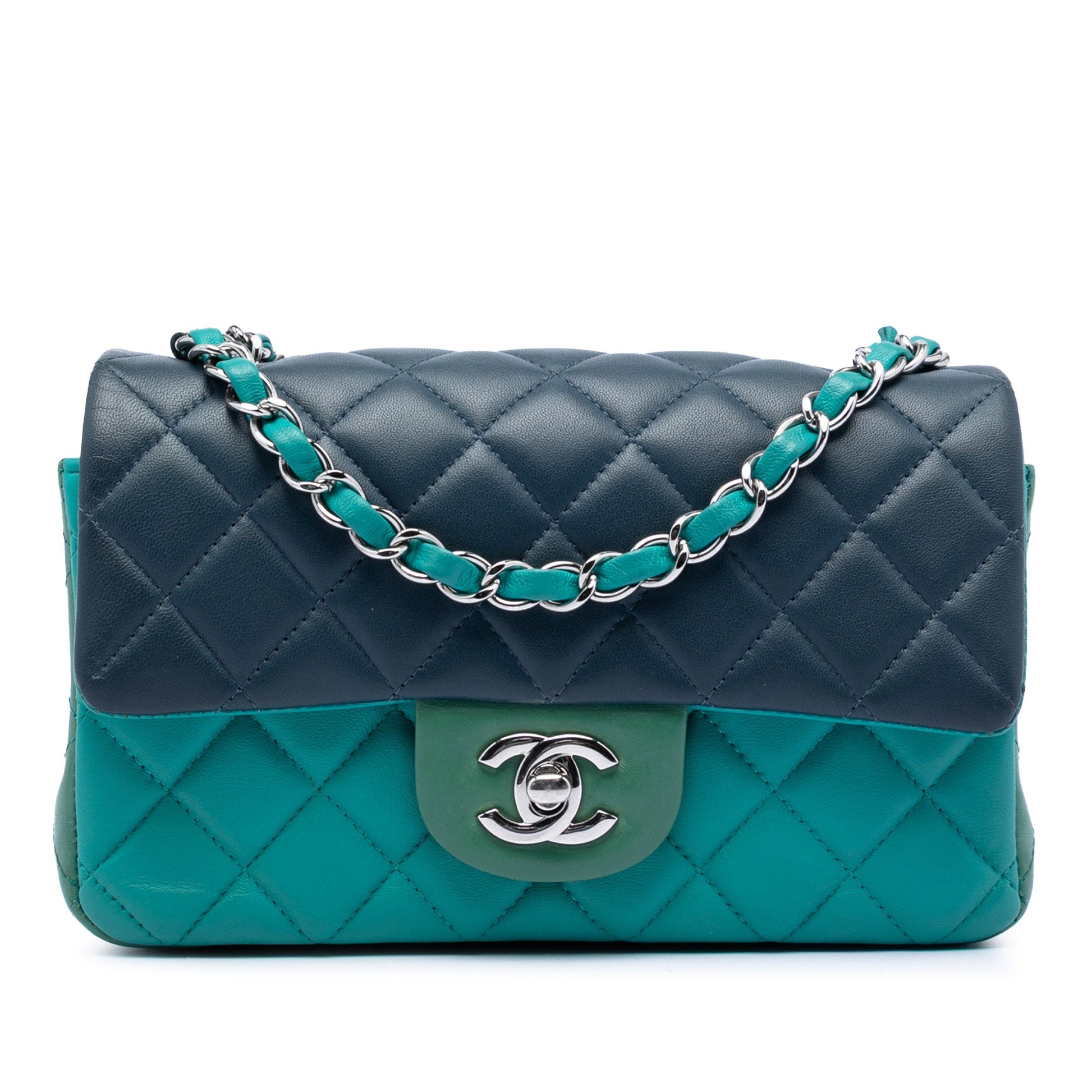 Chanel Mini Rectangular Classic Tricolor Lambskin Single Flap