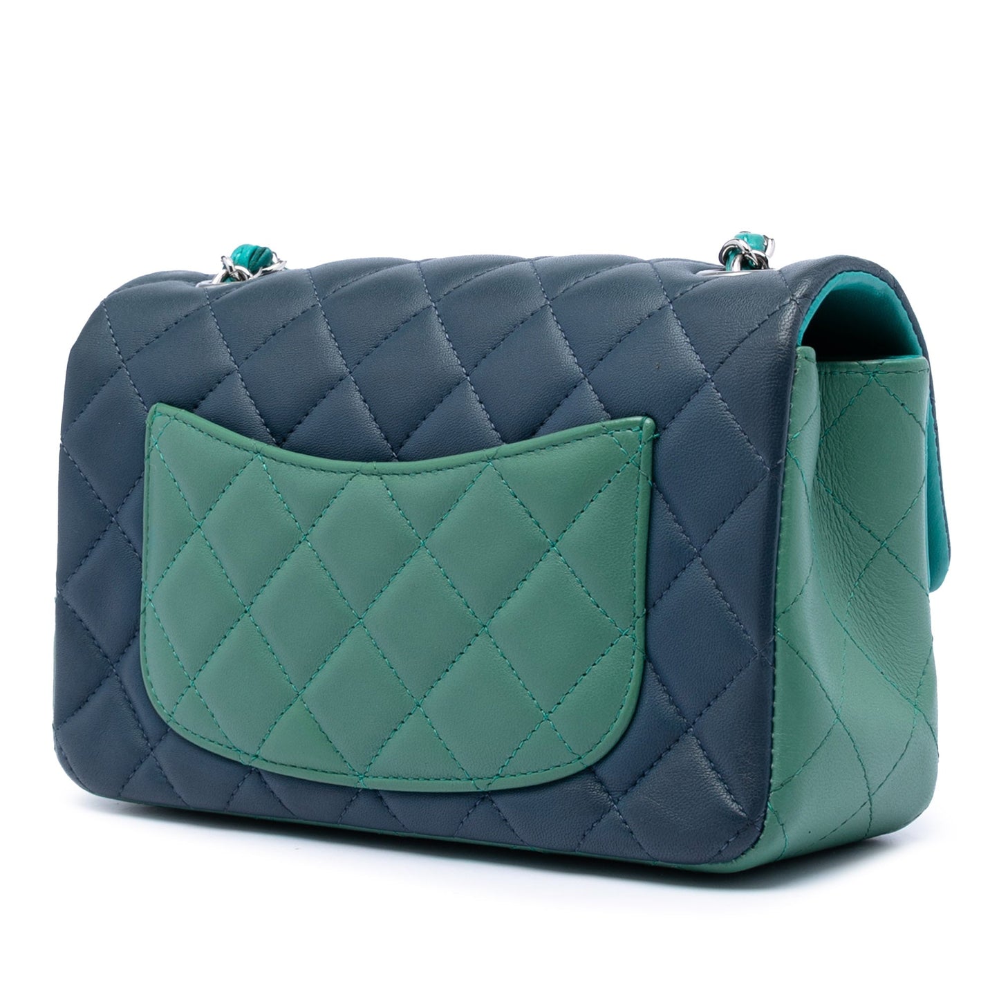 Chanel Mini Rectangular Classic Tricolor Lambskin Single Flap