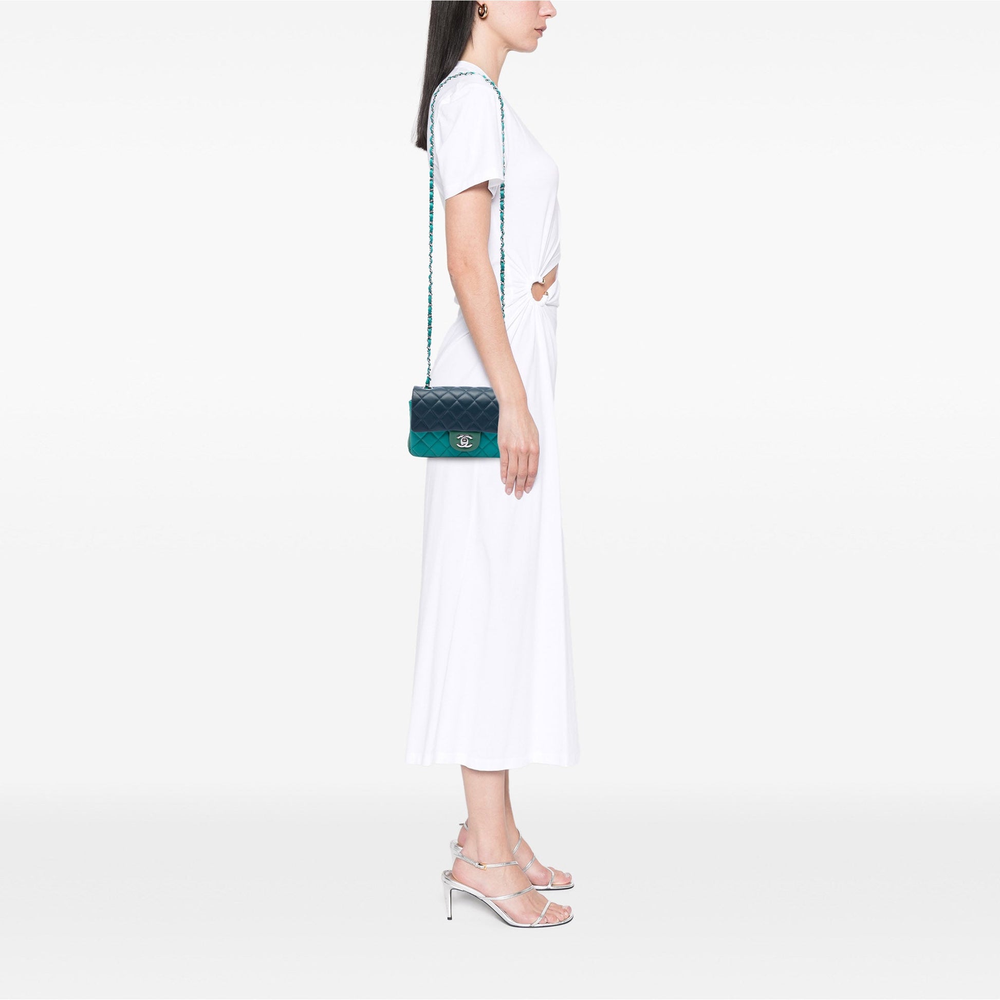 Chanel Mini Rectangular Classic Tricolor Lambskin Single Flap