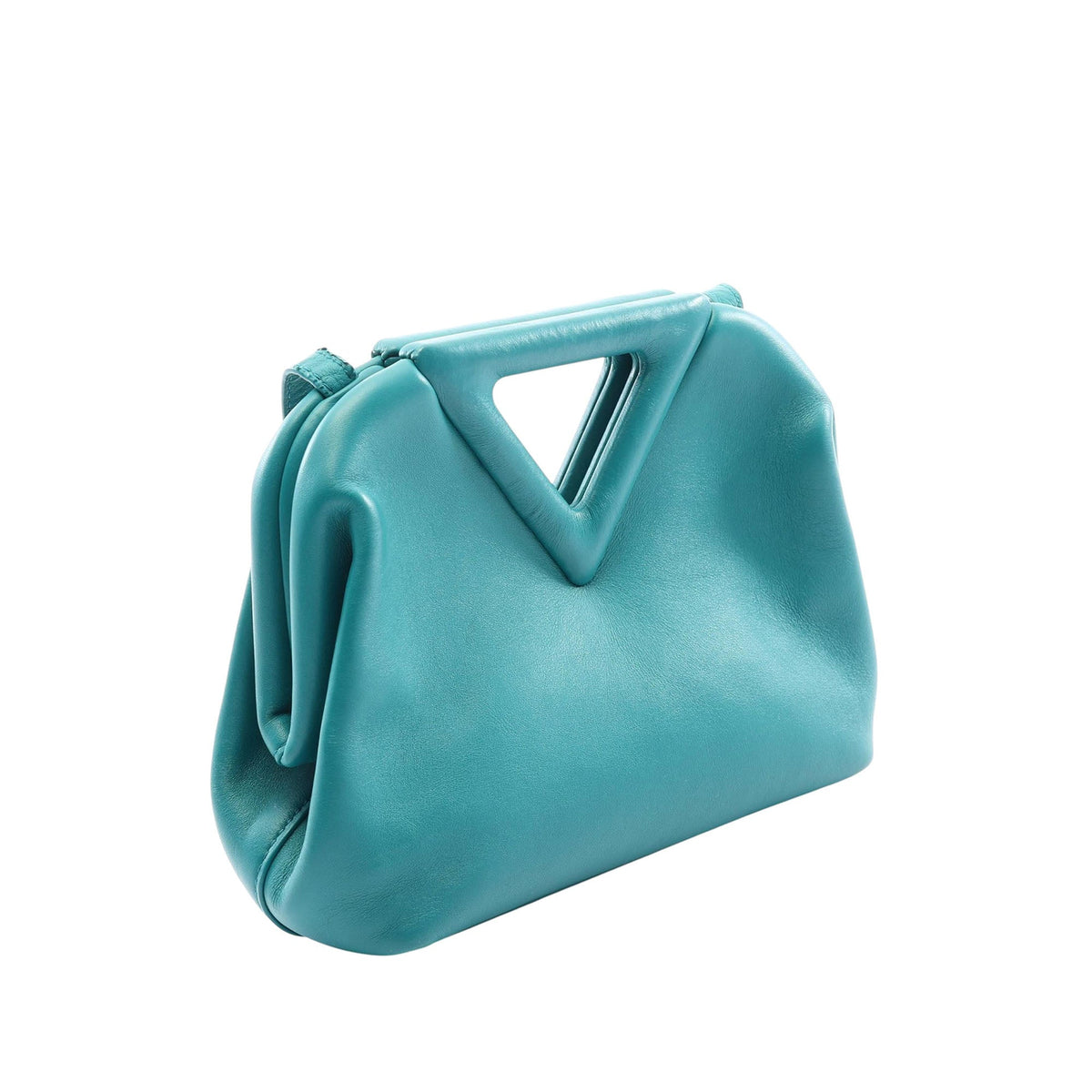 Bottega Veneta Small Leather Point Satchel — Green