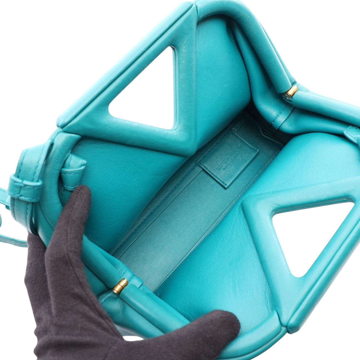 Bottega Veneta Small Leather Point Satchel — Green