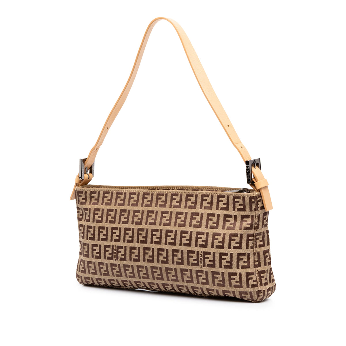 Fendi Zucchino Canvas Pochette — Brown