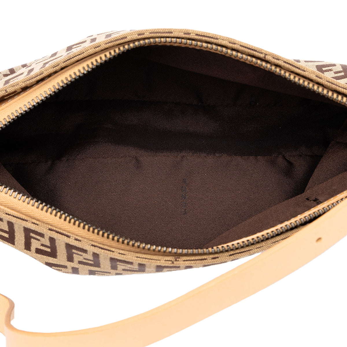 Fendi Zucchino Canvas Pochette — Brown
