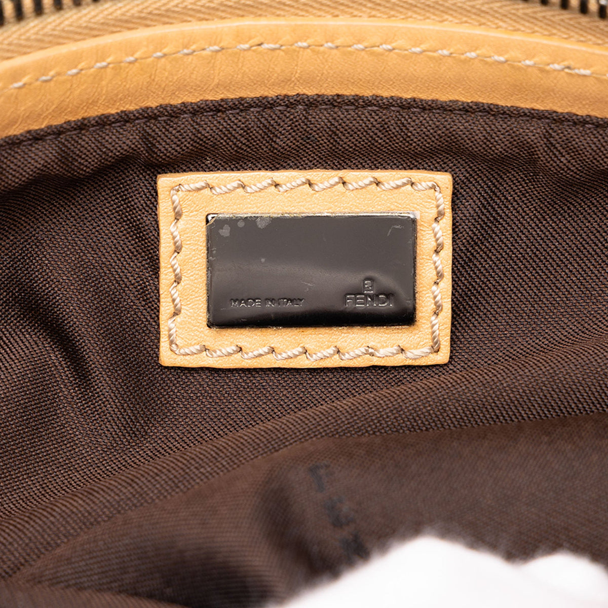 Fendi Zucchino Canvas Pochette — Brown