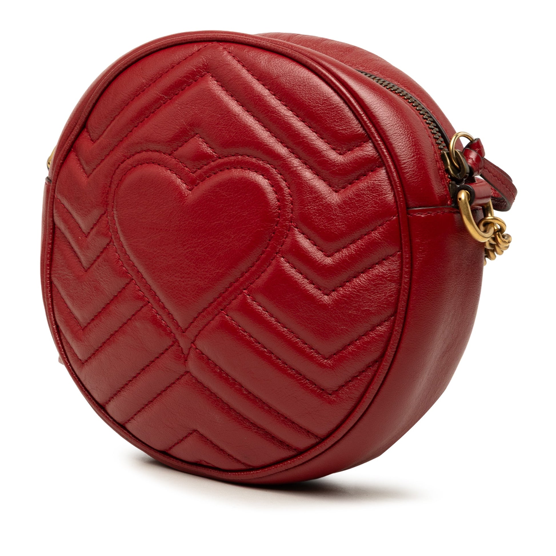 Gucci Mini GG Marmont Matelasse Leather Round Crossbody