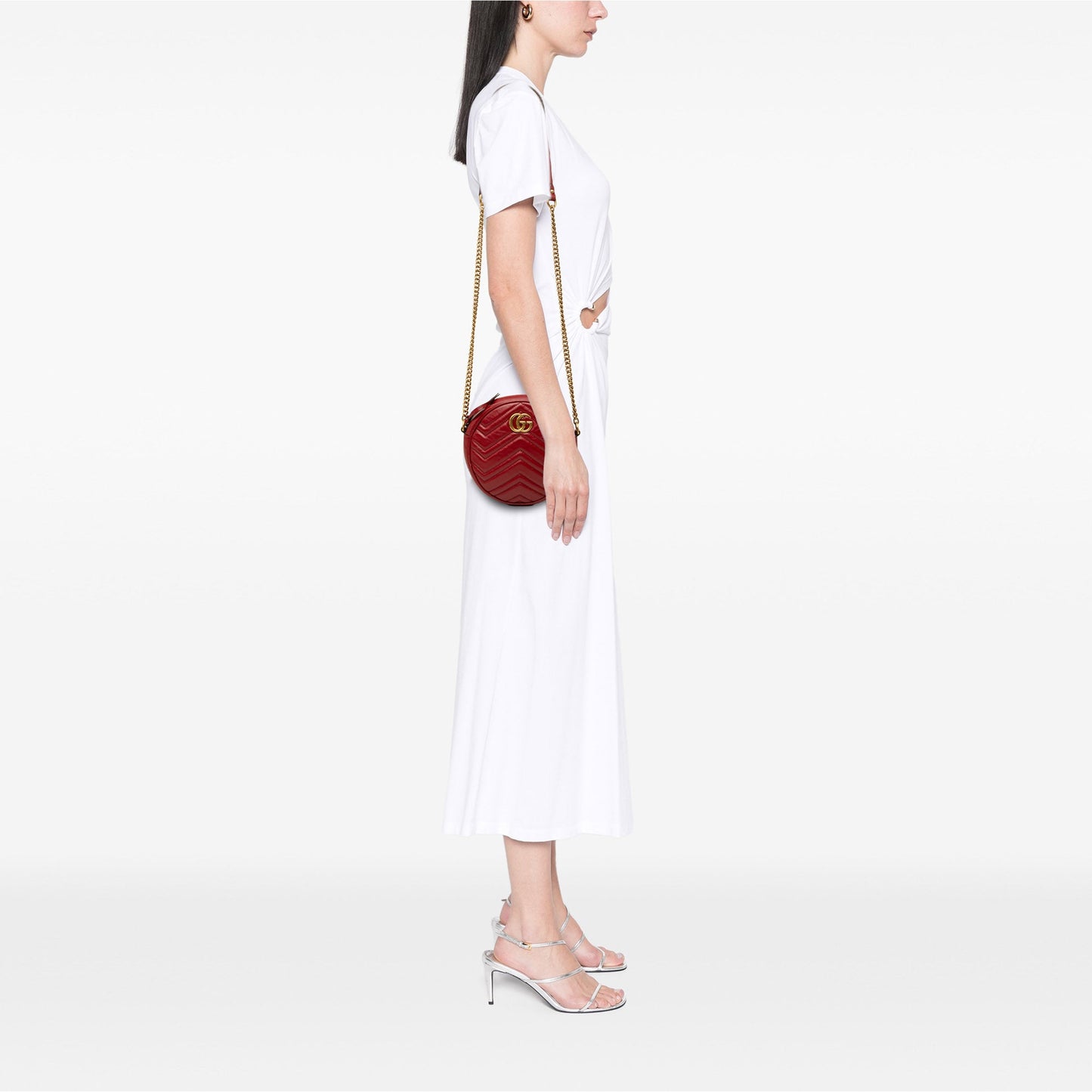 Gucci Mini GG Marmont Matelasse Leather Round Crossbody