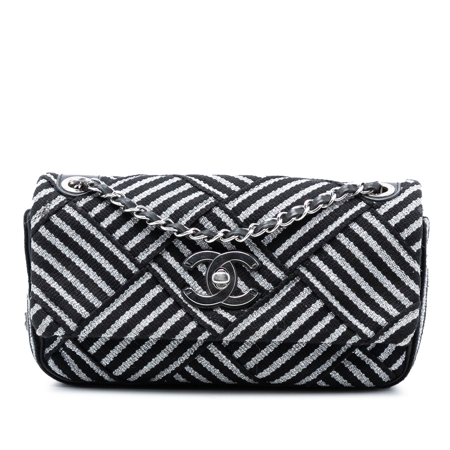 Chanel CC Canvas Stripe Flap