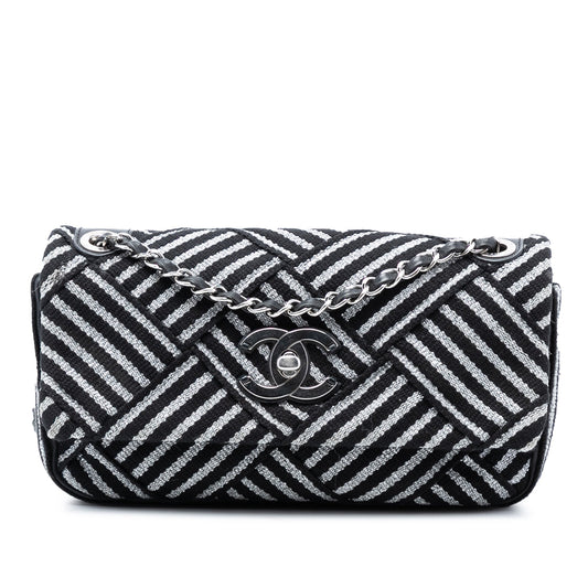 Chanel CC Canvas Stripe Flap