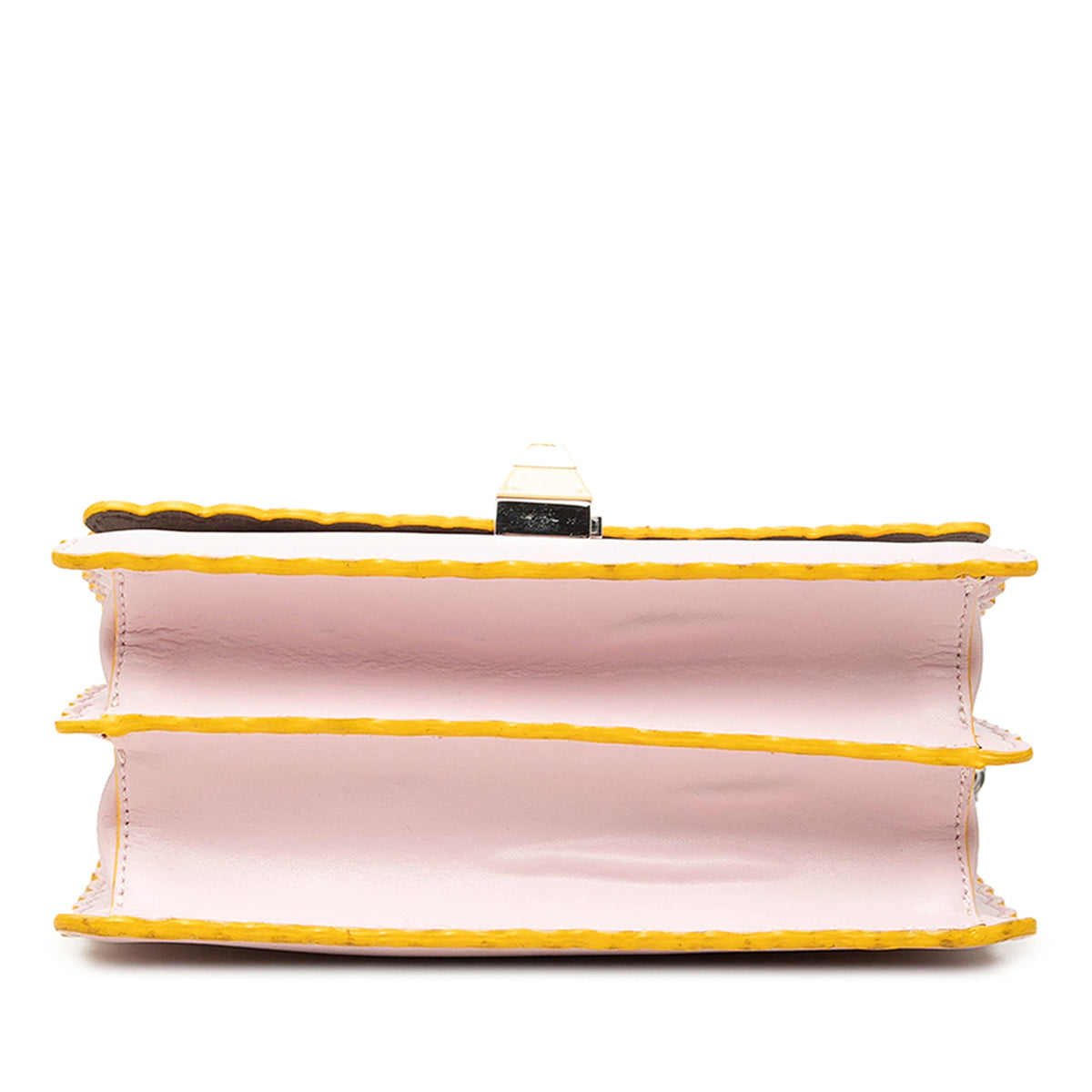 Fendi Small Scalloped Leather Kan I Crossbody — Pink