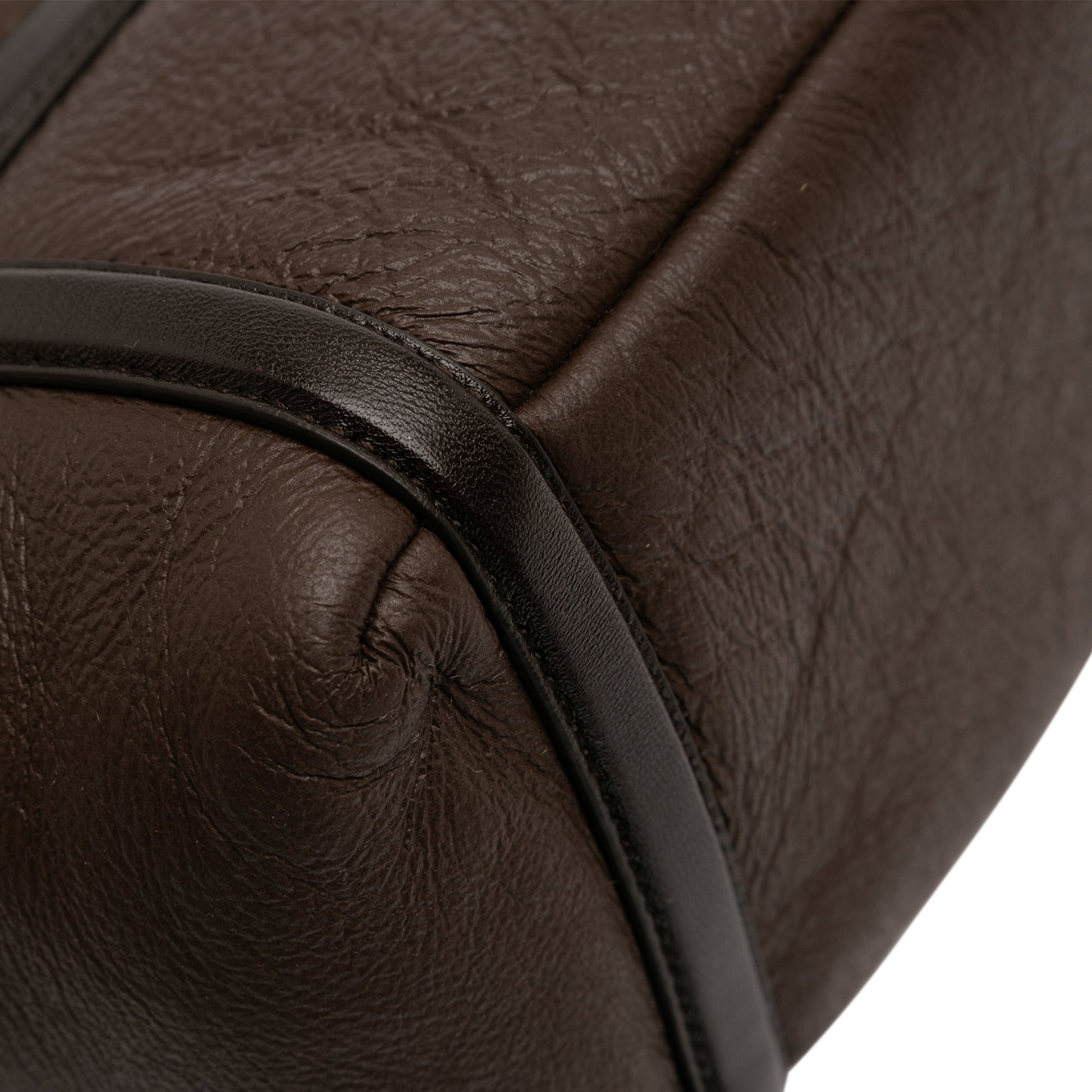 Shearling Trimmed Leather Clutch