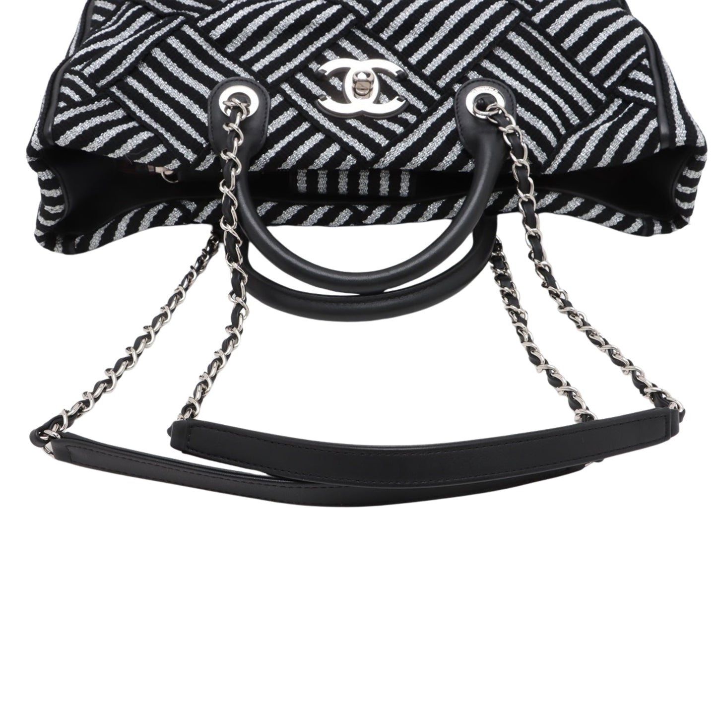 Chanel CC Woven Canvas Shopping Tote