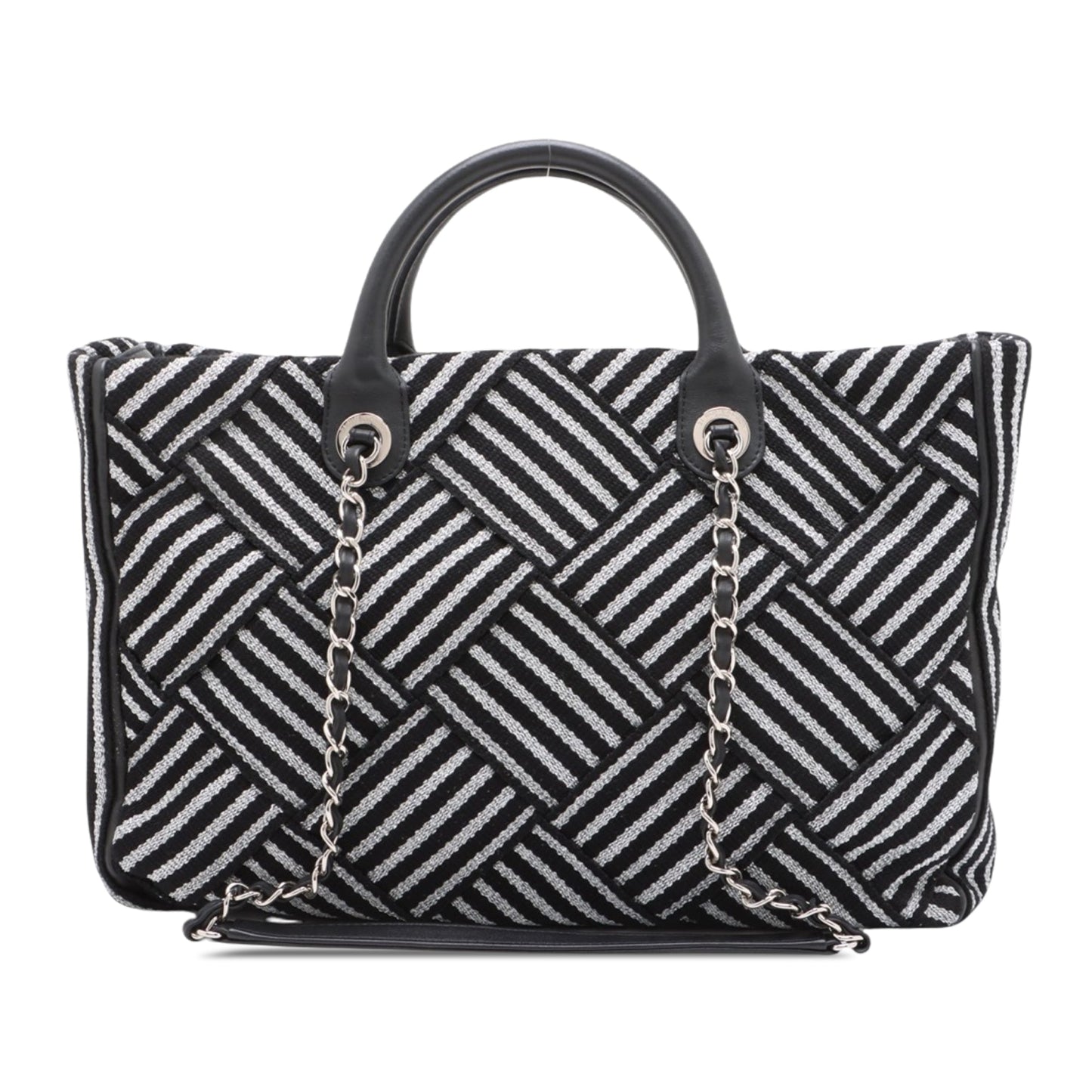 Chanel CC Woven Canvas Shopping Tote