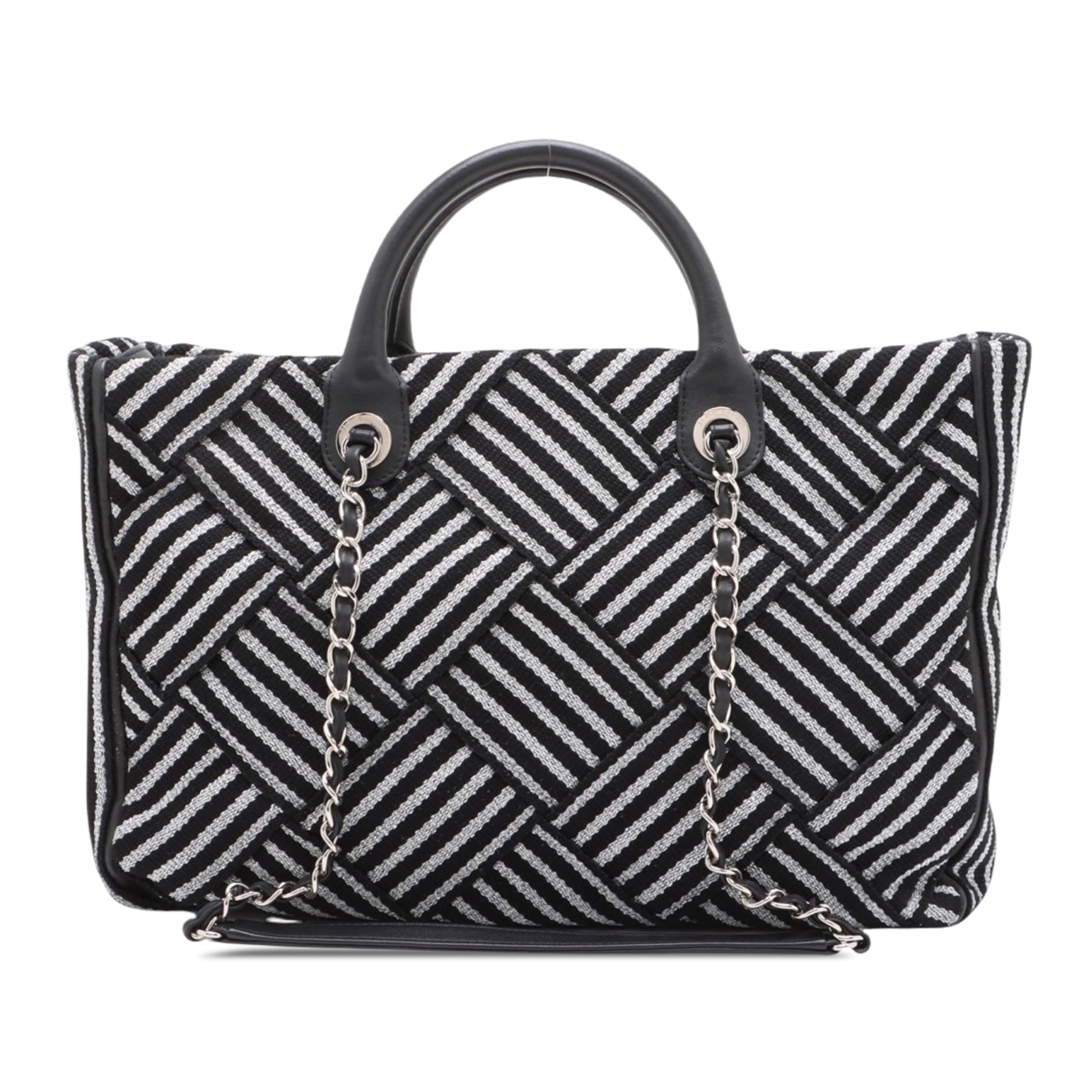Chanel CC Woven Canvas Shopping Tote