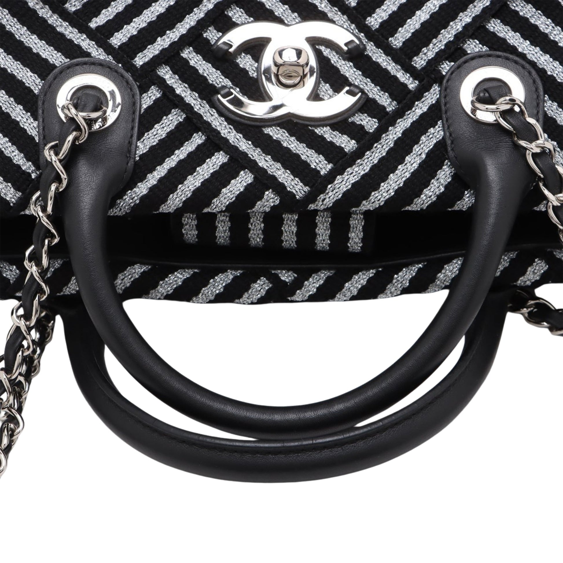 Chanel CC Woven Canvas Shopping Tote